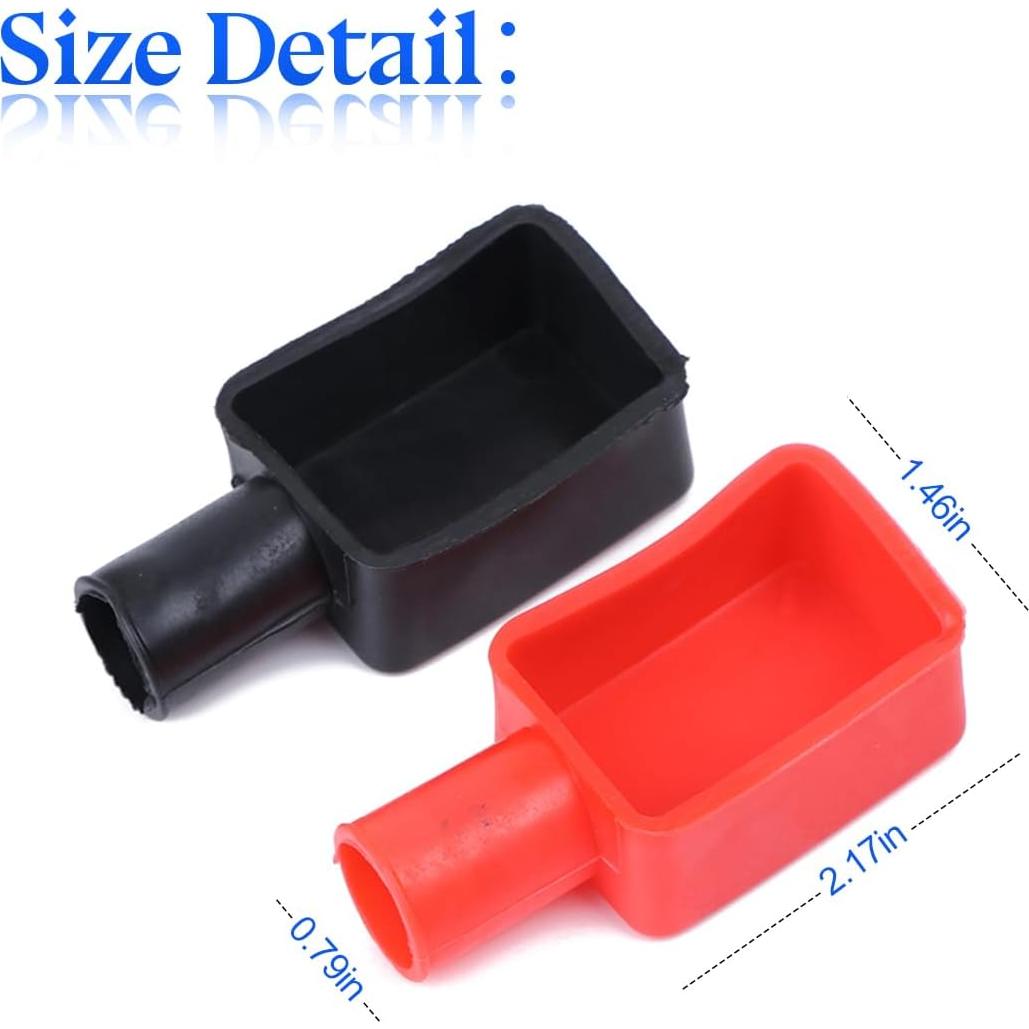 Cubierta de Terminal de Batería de Coche Zipelo 2PCS Rojo/Negro