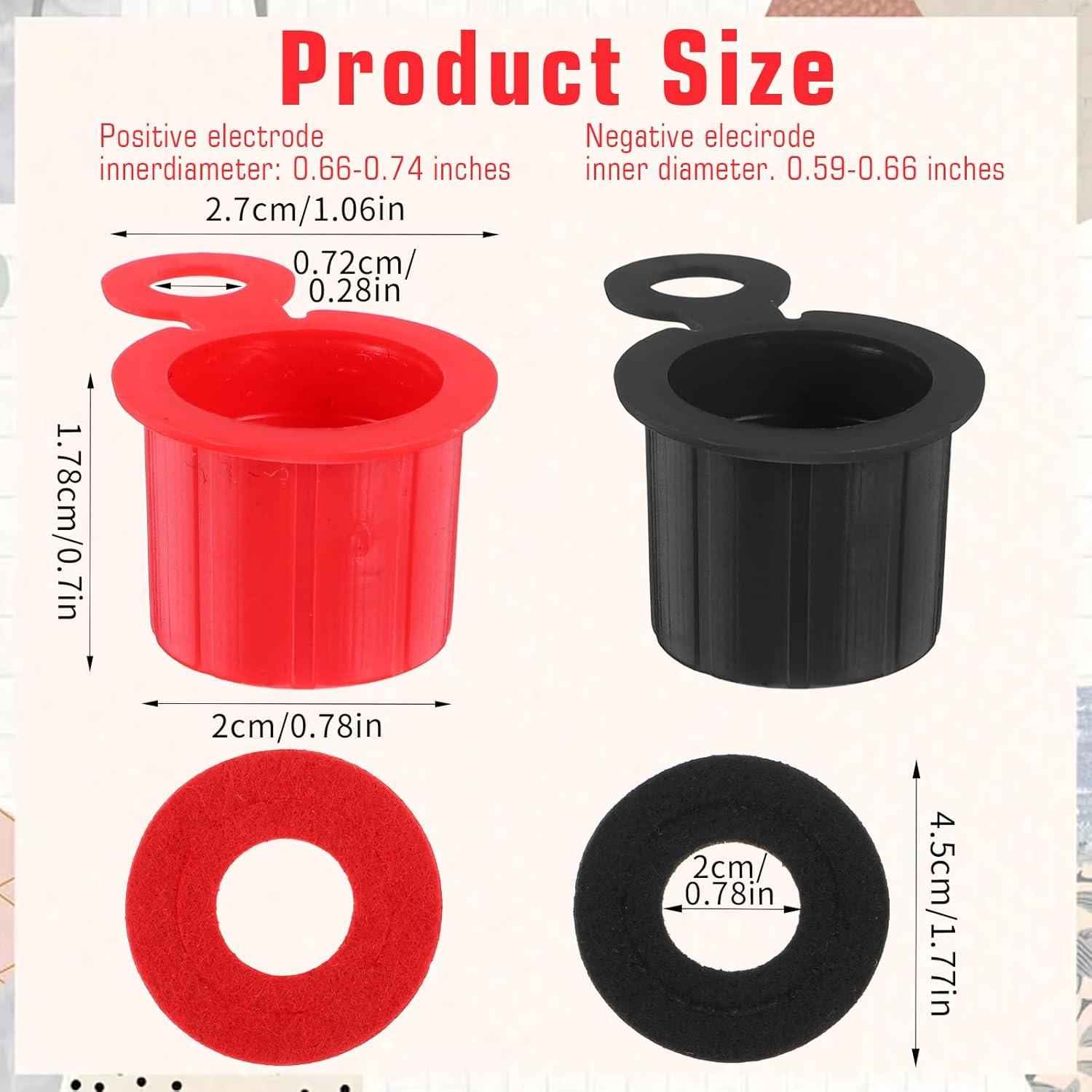 Cubiertas de terminal de batería EupHHonycs 4 PCS ABS Rojo Negro