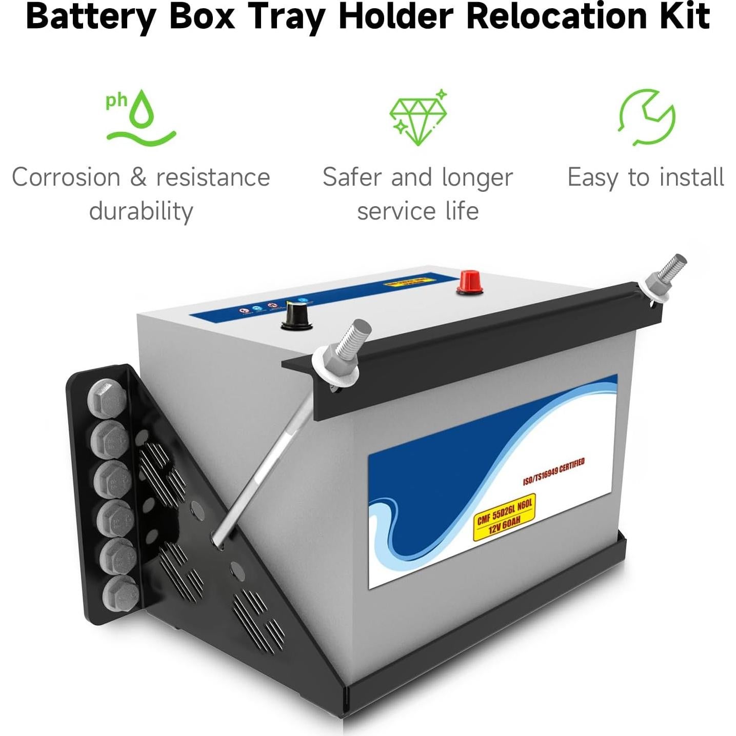 Bandeja de Montaje de Batería Universal XIKOBY Negra 2.47kg