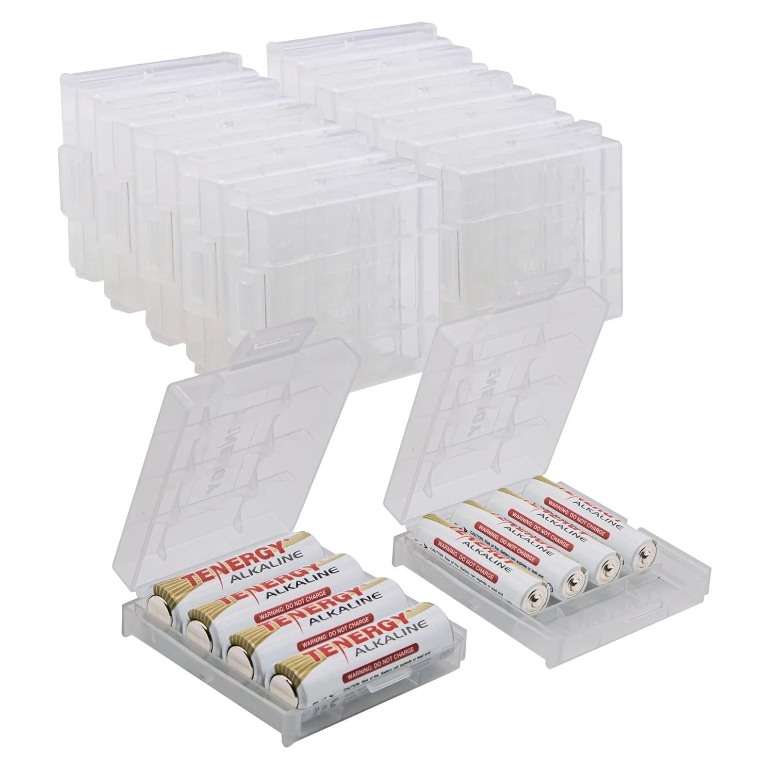 Caja de Almacenamiento Plástica Tenergy para Baterías AA/AAA - 10 Paquete