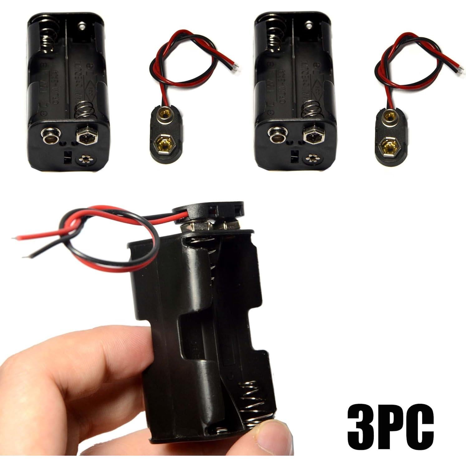 Soporte de Batería AA LAMPVPATH 4 Ranuras 3 Pcs 6V