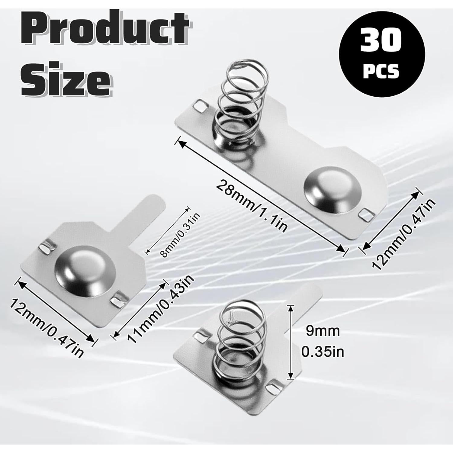 10 Pares Resortes de Batería AA Alrhso 12x11mm 12x28mm