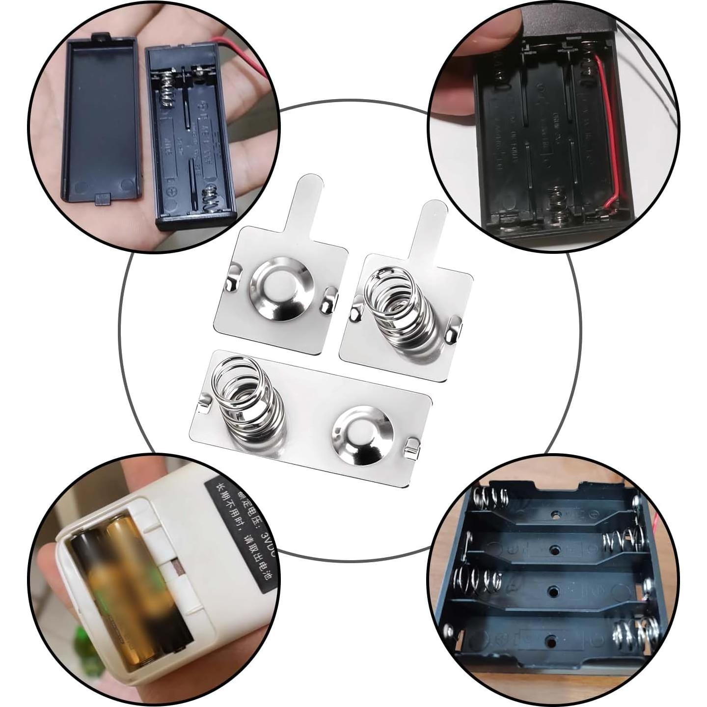 12 Pares de Resortes de Batería AA Psyqtsuary - Contacto Metal