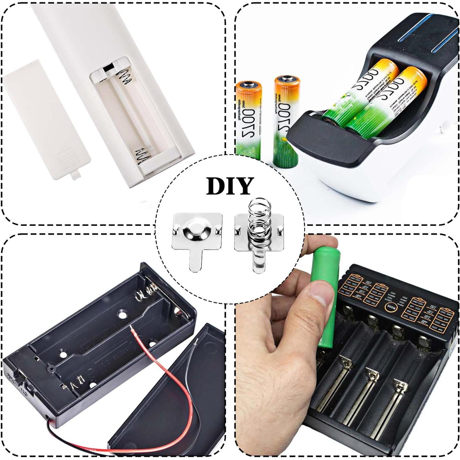 12 Pares de Resortes de Batería AA Psyqtsuary - Contacto Metal