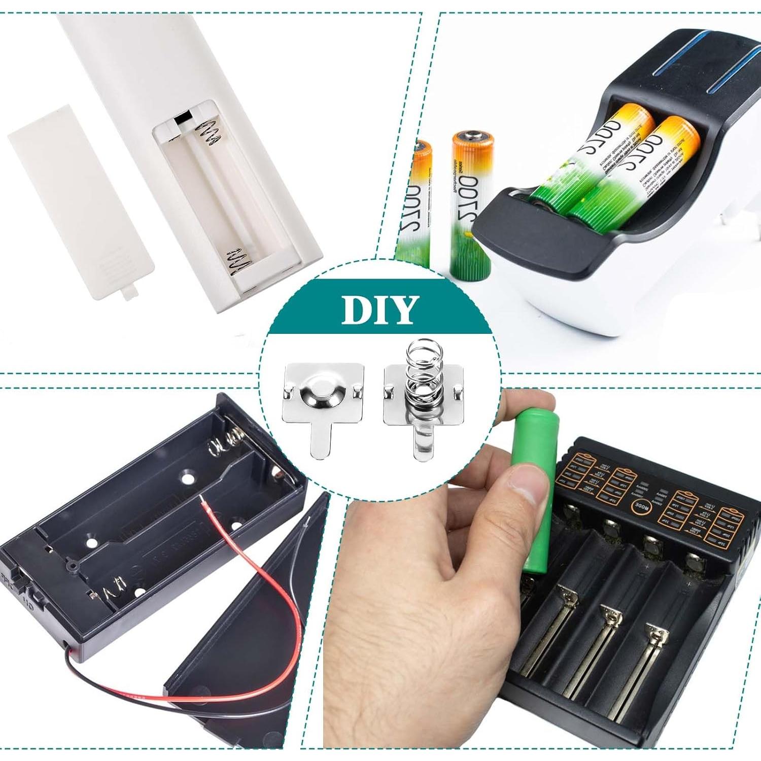 12 Pares Resortes de Batería AA Metal FdcLixuvol 19x12mm 23x10mm