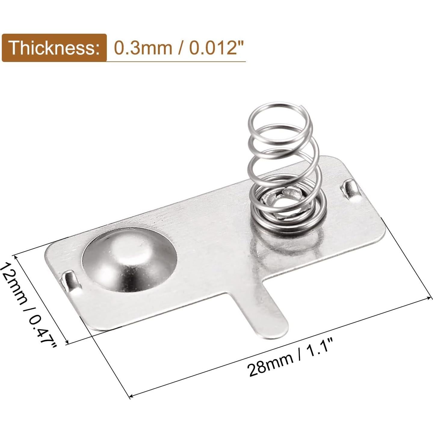 Placa de resorte de batería MECCANIXITY 28mm x 12mm - 20 Pcs