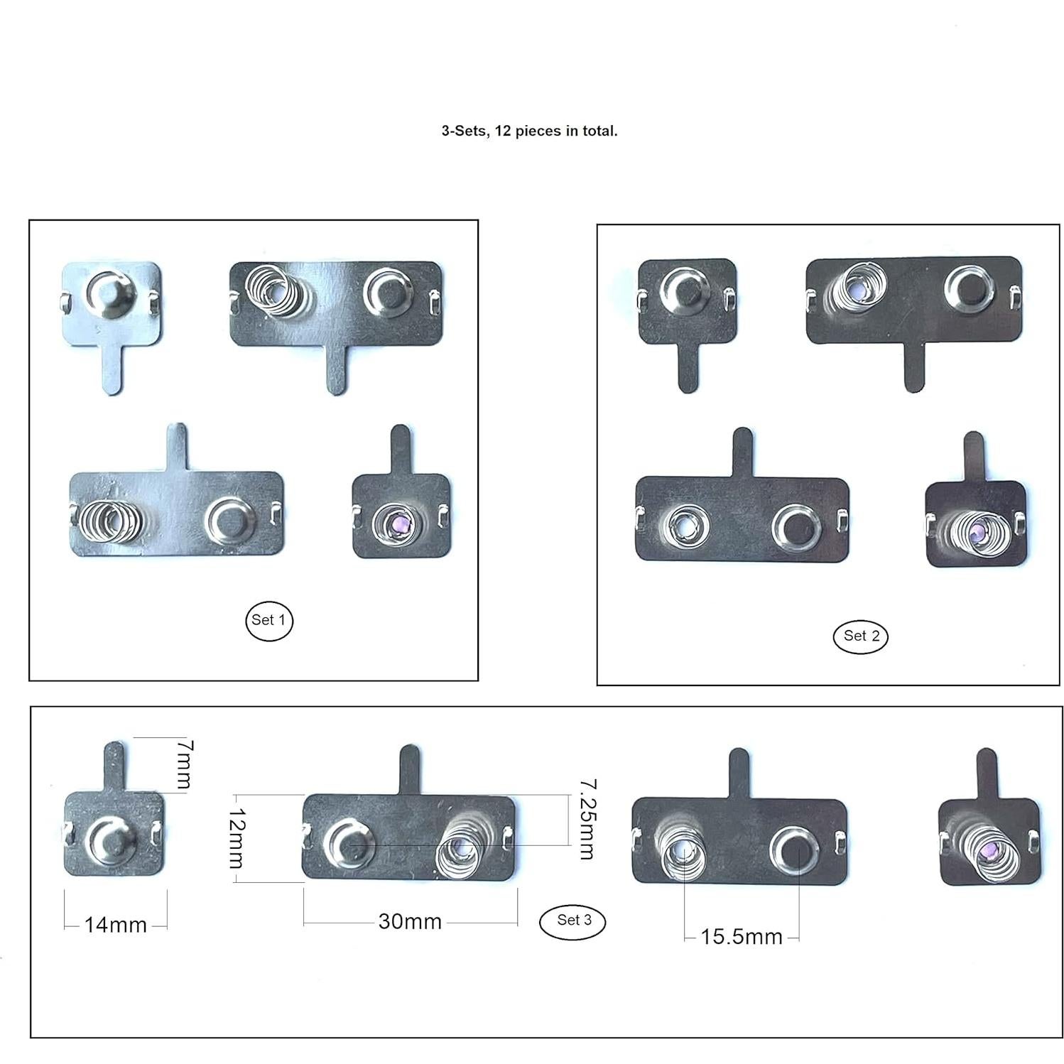 Contactos de Batería AA Niquelado Plantmate 12 Piezas