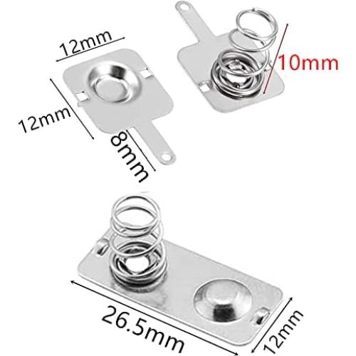Resortes de Batería Cutelec 12 Pares Niquelados AA 12x12mm 12x26.5mm