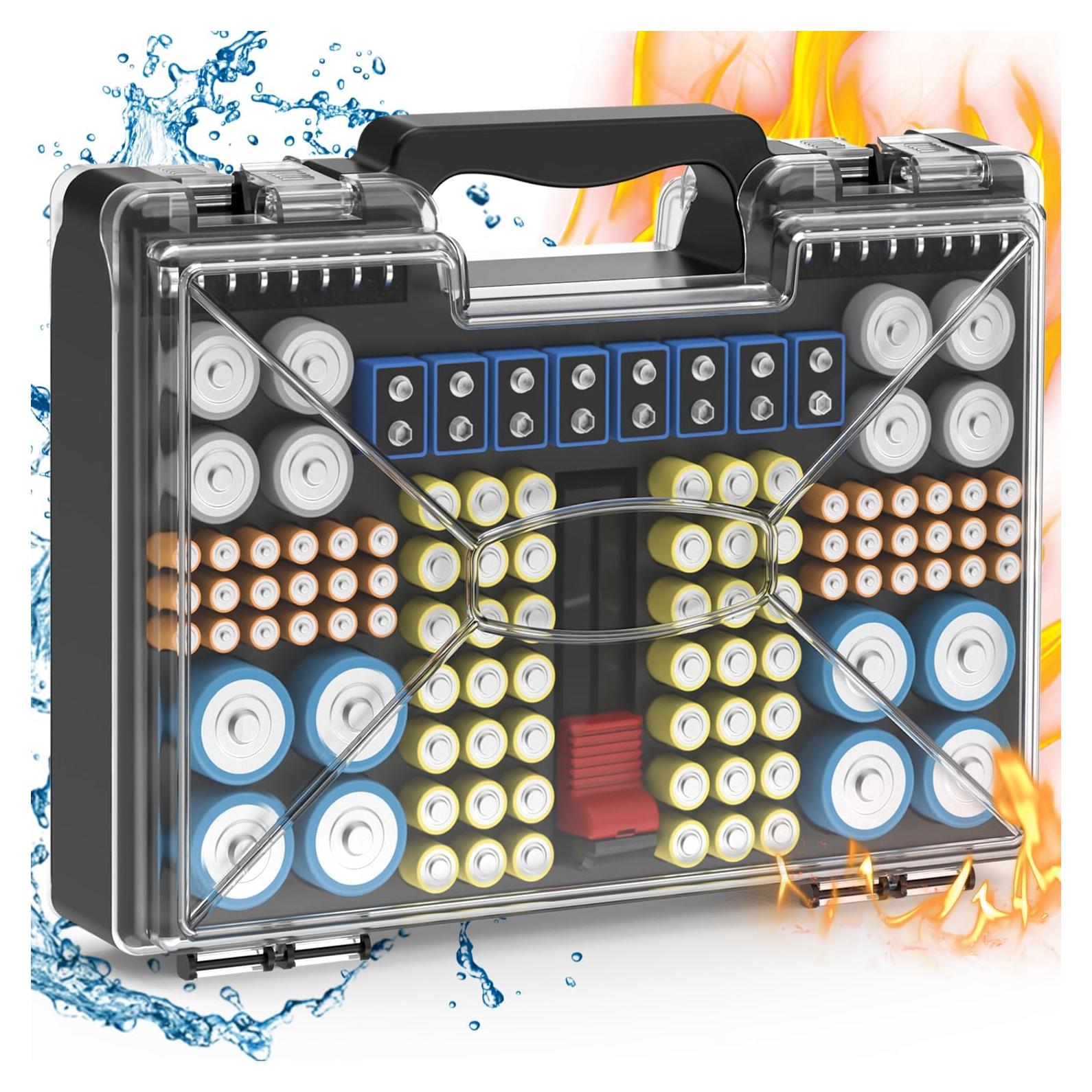 Organizador de Baterías Oachimo con Probador - Almacena 185+ Baterías