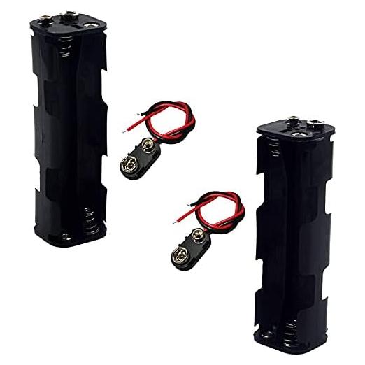 Paquete de 2 Soportes para 8 Baterías AA con Conector 12V