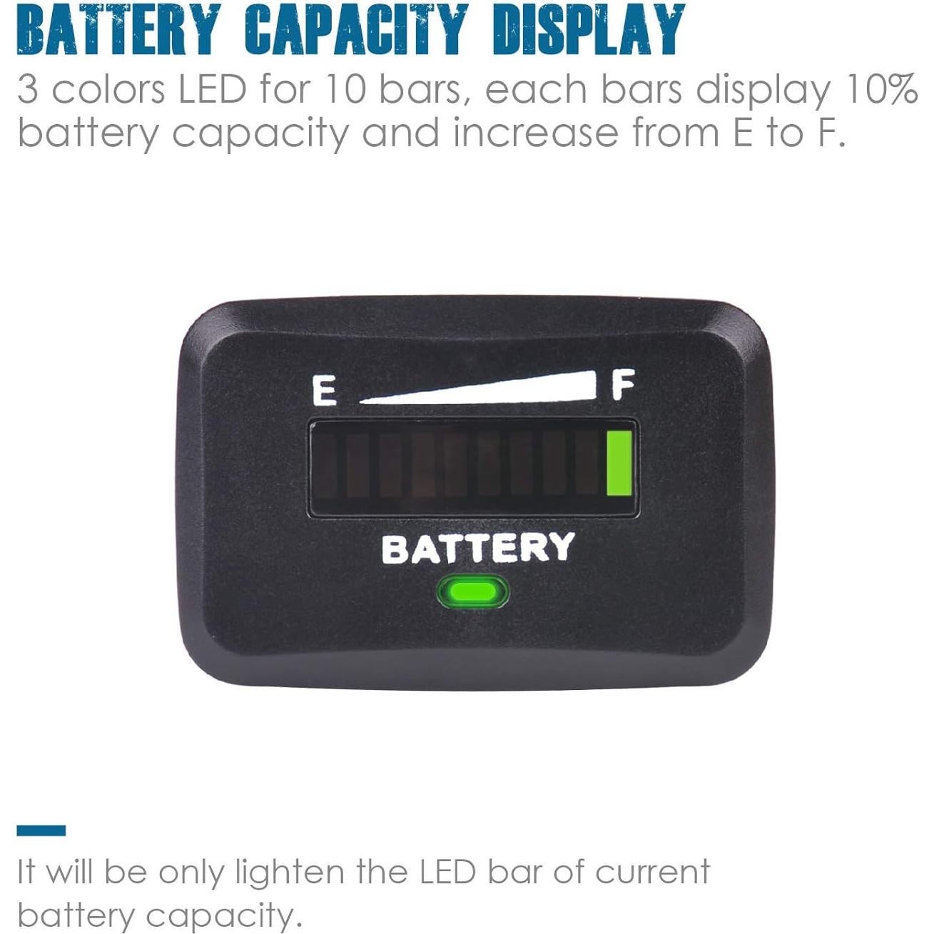 Medidor de Capacidad de Batería LED Runleader RL-BI018 12V-24V