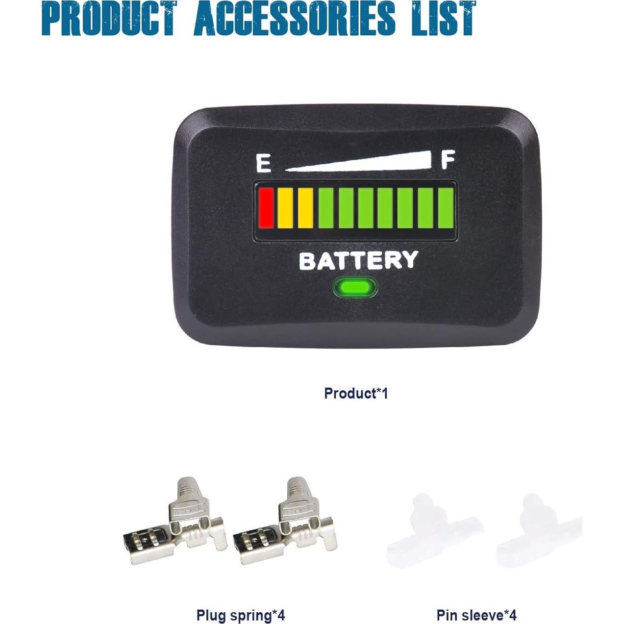 Medidor de Capacidad de Batería LED Runleader RL-BI018 12V-24V