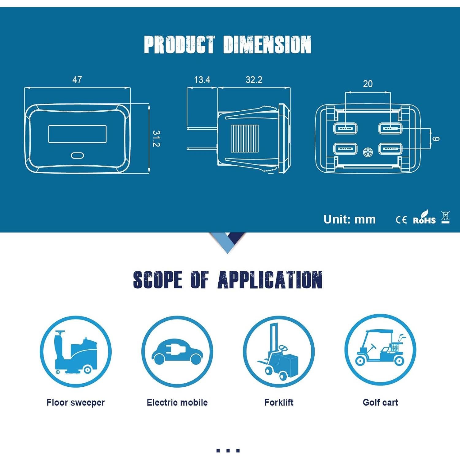 Medidor de Capacidad de Batería LED Runleader RL-BI018 12V-24V