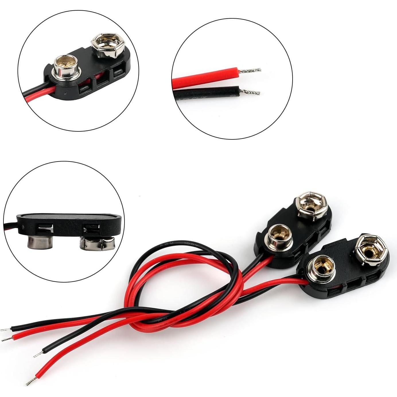 Soporte para 4 Baterías AA 6V + Clips Conector 9V Stemedu