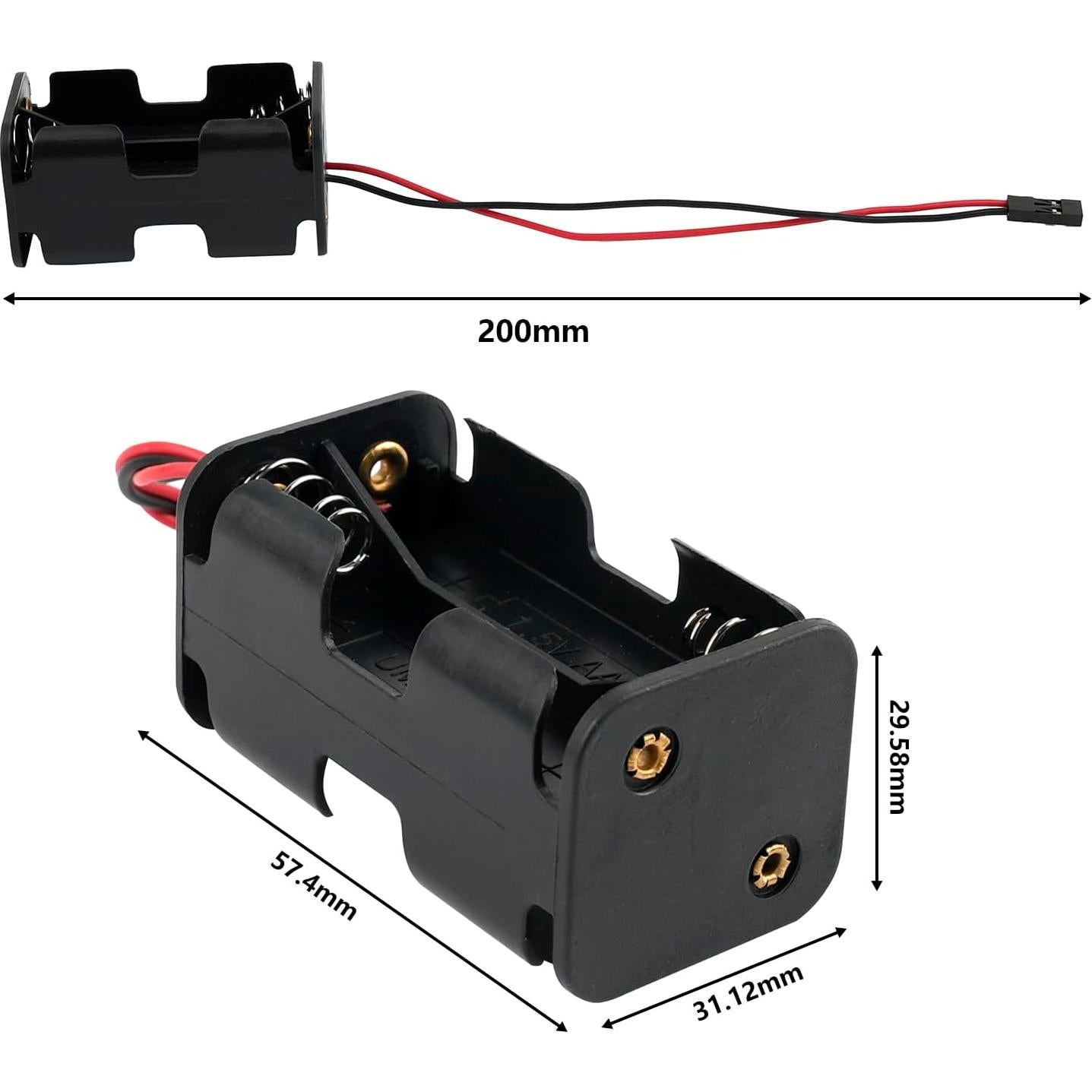 Soporte para 4 Baterías AA 6V + Clips Conector 9V Stemedu