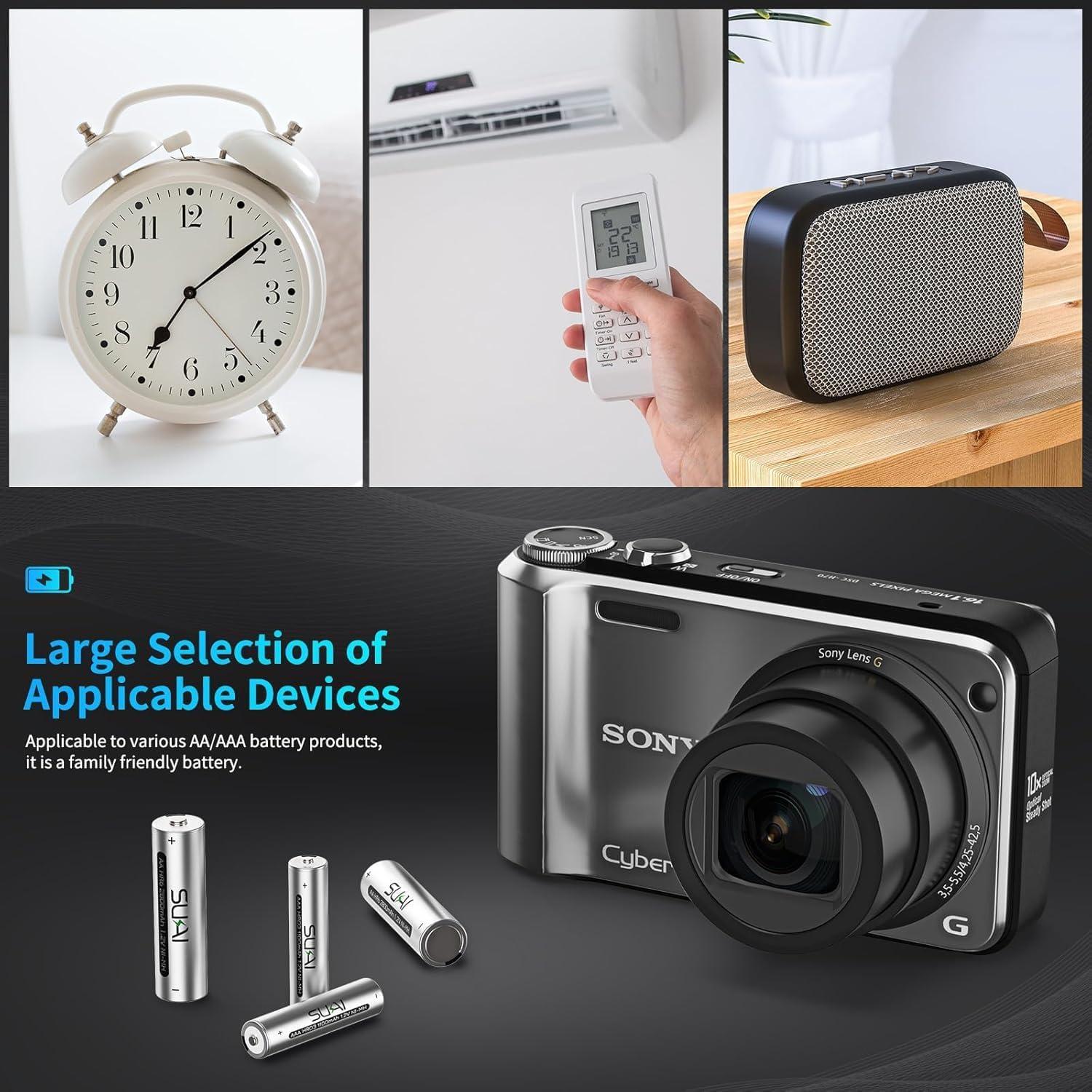 Baterías recargables AA SUKAI 2800mAh, paquete de 8