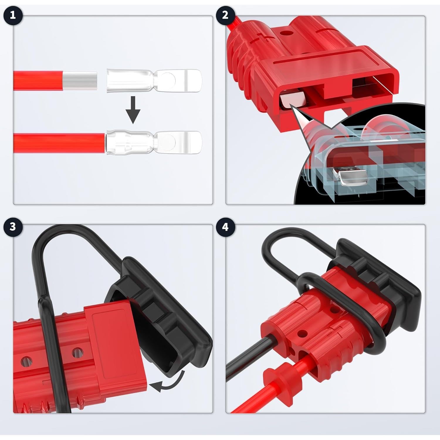 Conector Rápido de Batería 50A RVBOATPAT 12-36V 4PCS