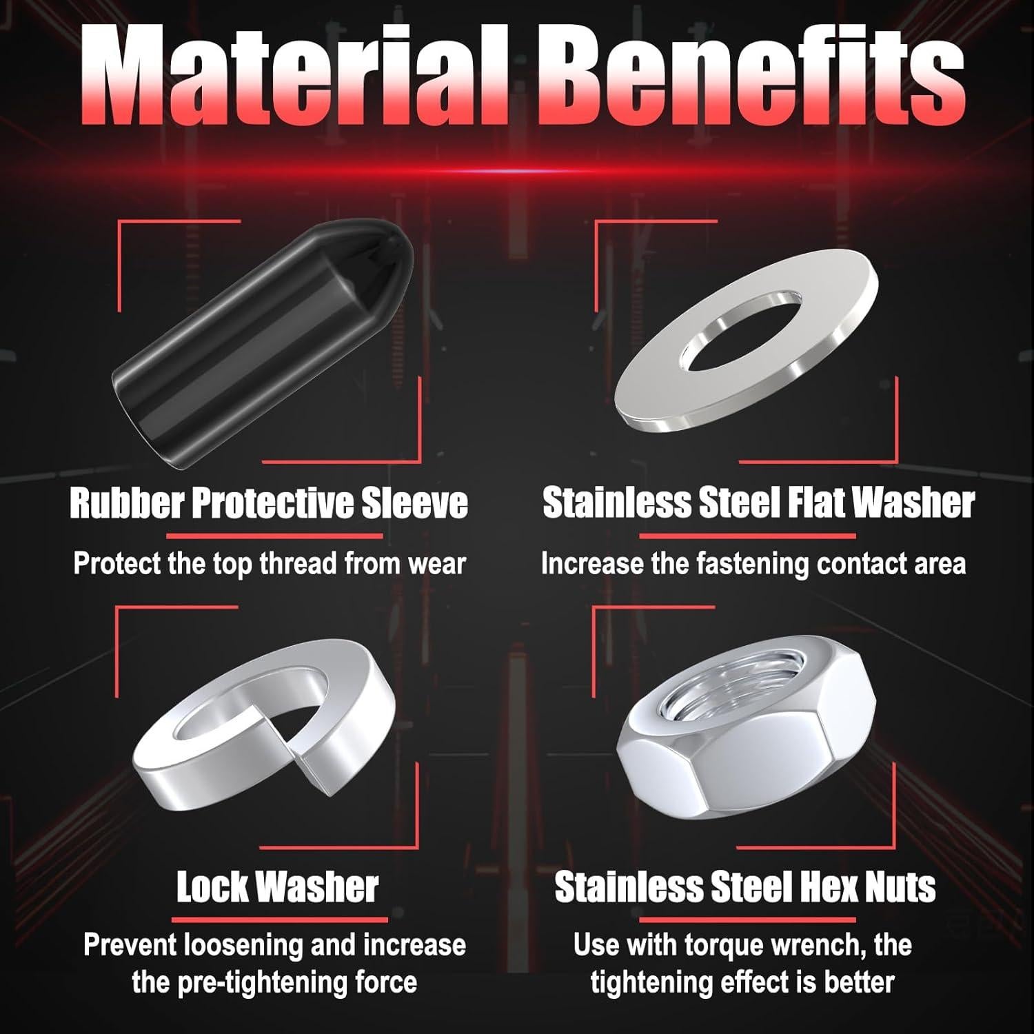 Soporte de Batería BFXM Rojo Universal 21.6 cm con Ganchos