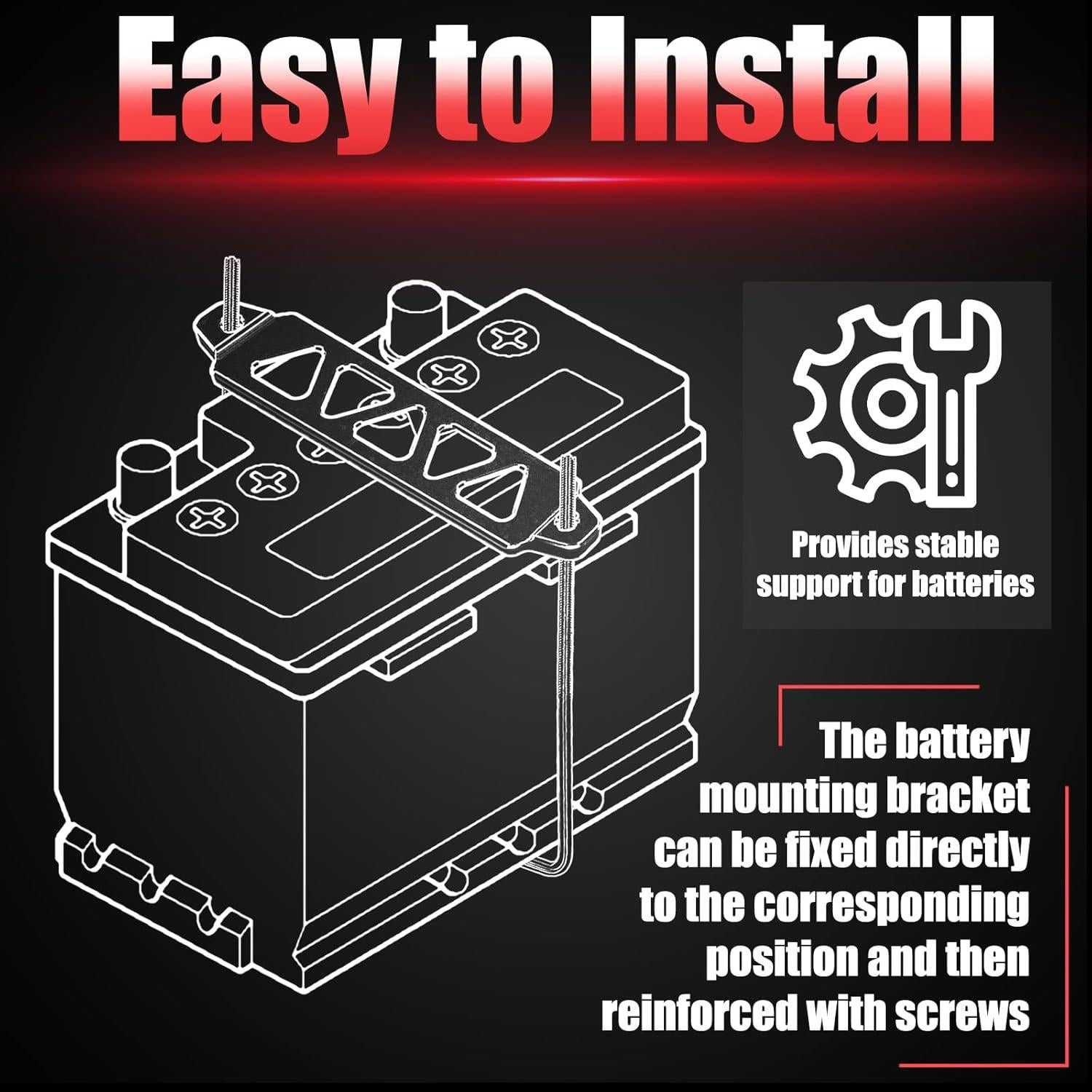 Soporte de Batería BFXM Rojo Universal 21.6 cm con Ganchos