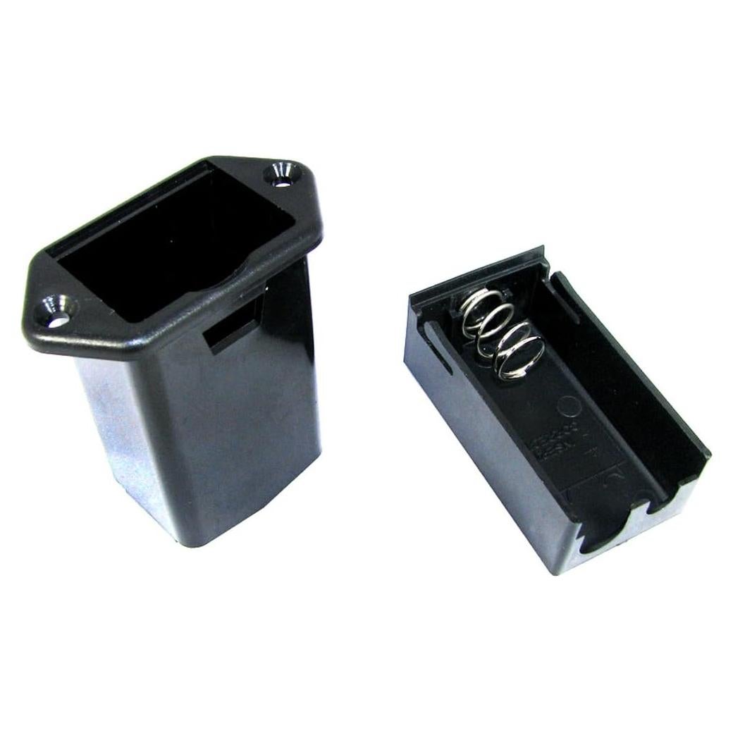 Bandeja de Batería 9V Externa - Plástico Negro - 2 Piezas