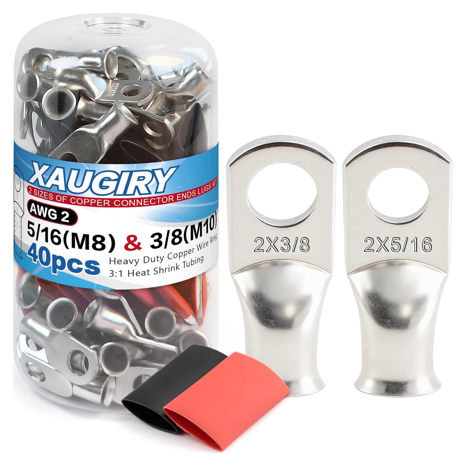 Kit de terminales de cable de batería Xaugiry 20 piezas 2 AWG