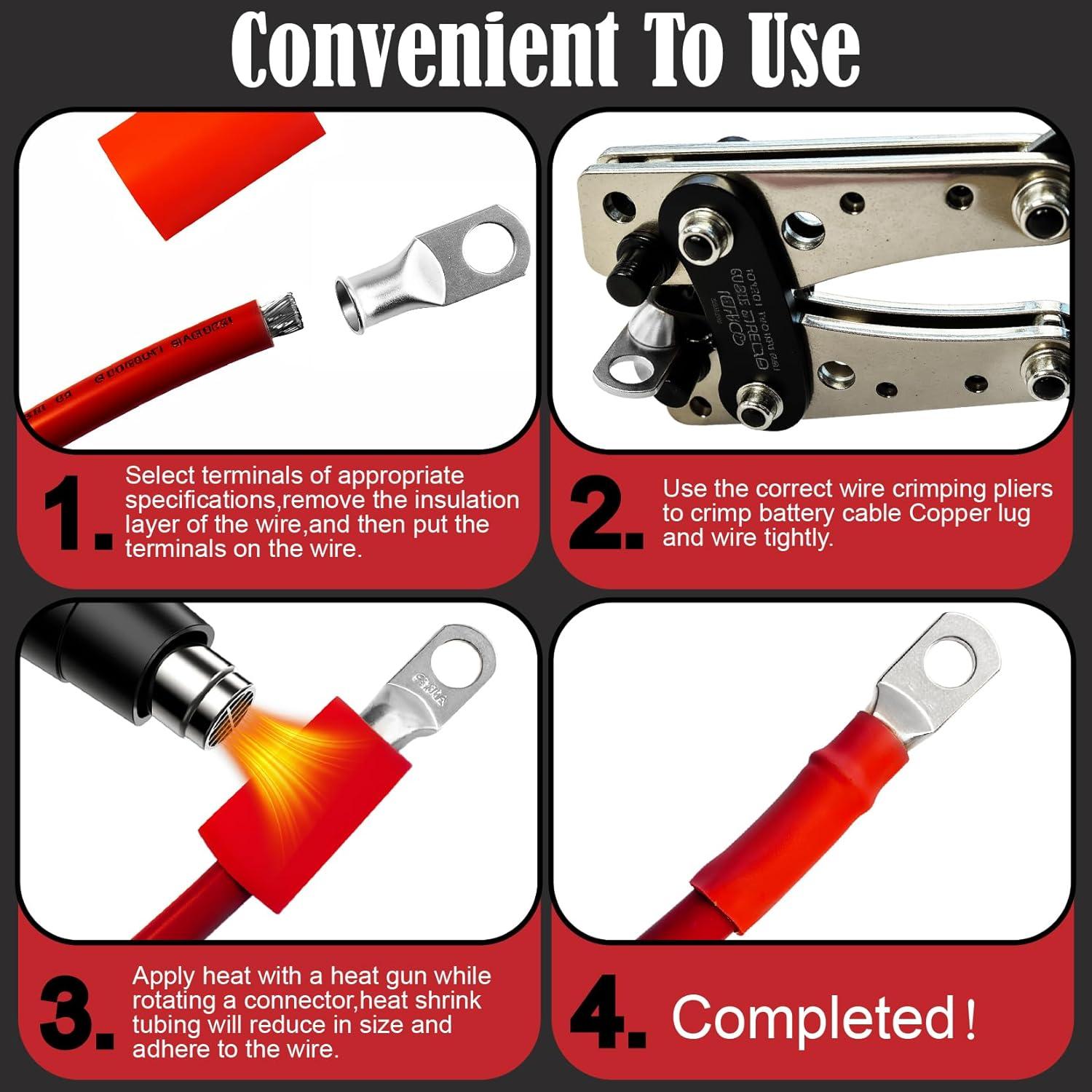 Kit de terminales de cable de batería Xaugiry 20 piezas 2 AWG