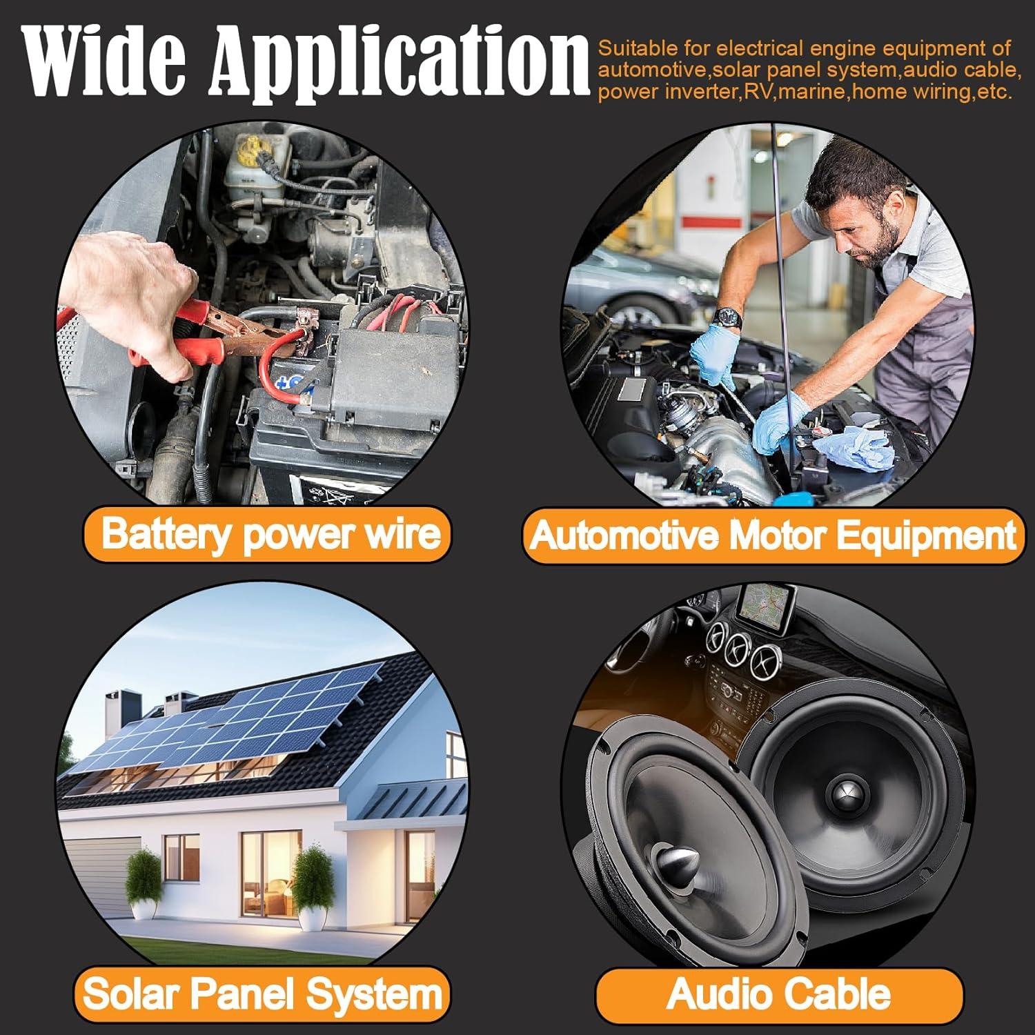 Kit de terminales de cable de batería Xaugiry 20 piezas 2 AWG