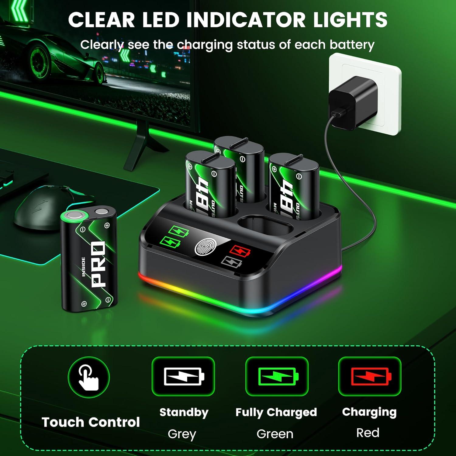 Estación de Carga GAMSINGY para Baterías Recargables Xbox One