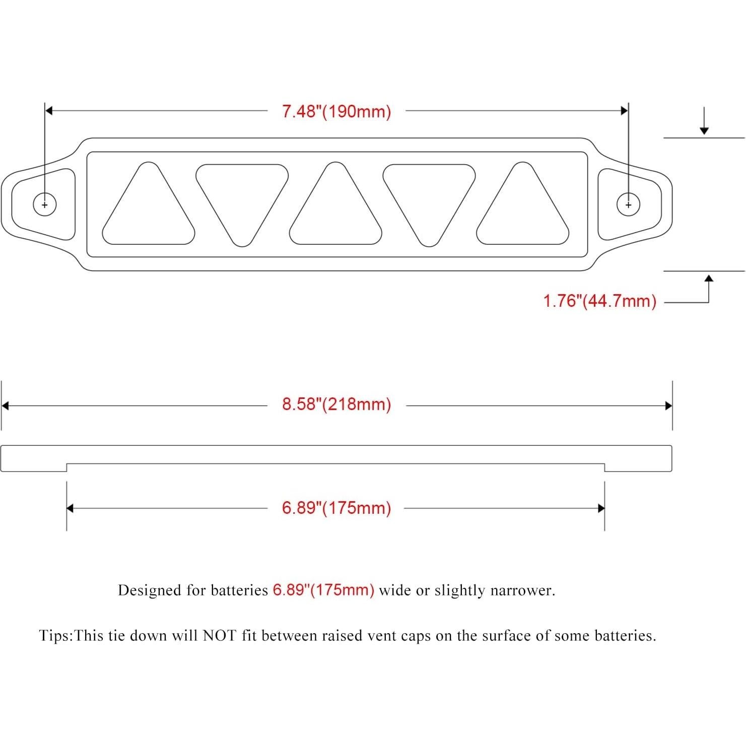 Soporte de Batería ARONOVA AL1420-10-SV con Pernos de 25cm