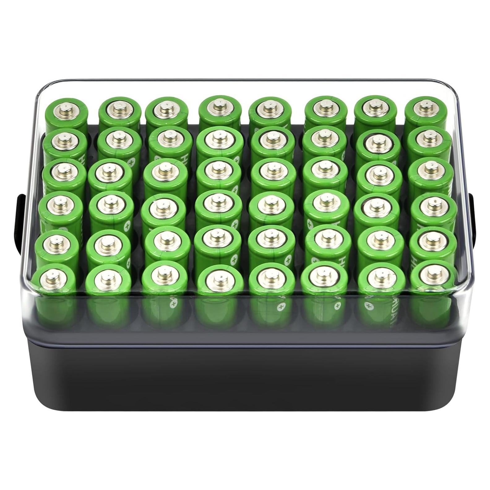 Organizador de Baterías ALCYON para 48 Baterías AA - Negro