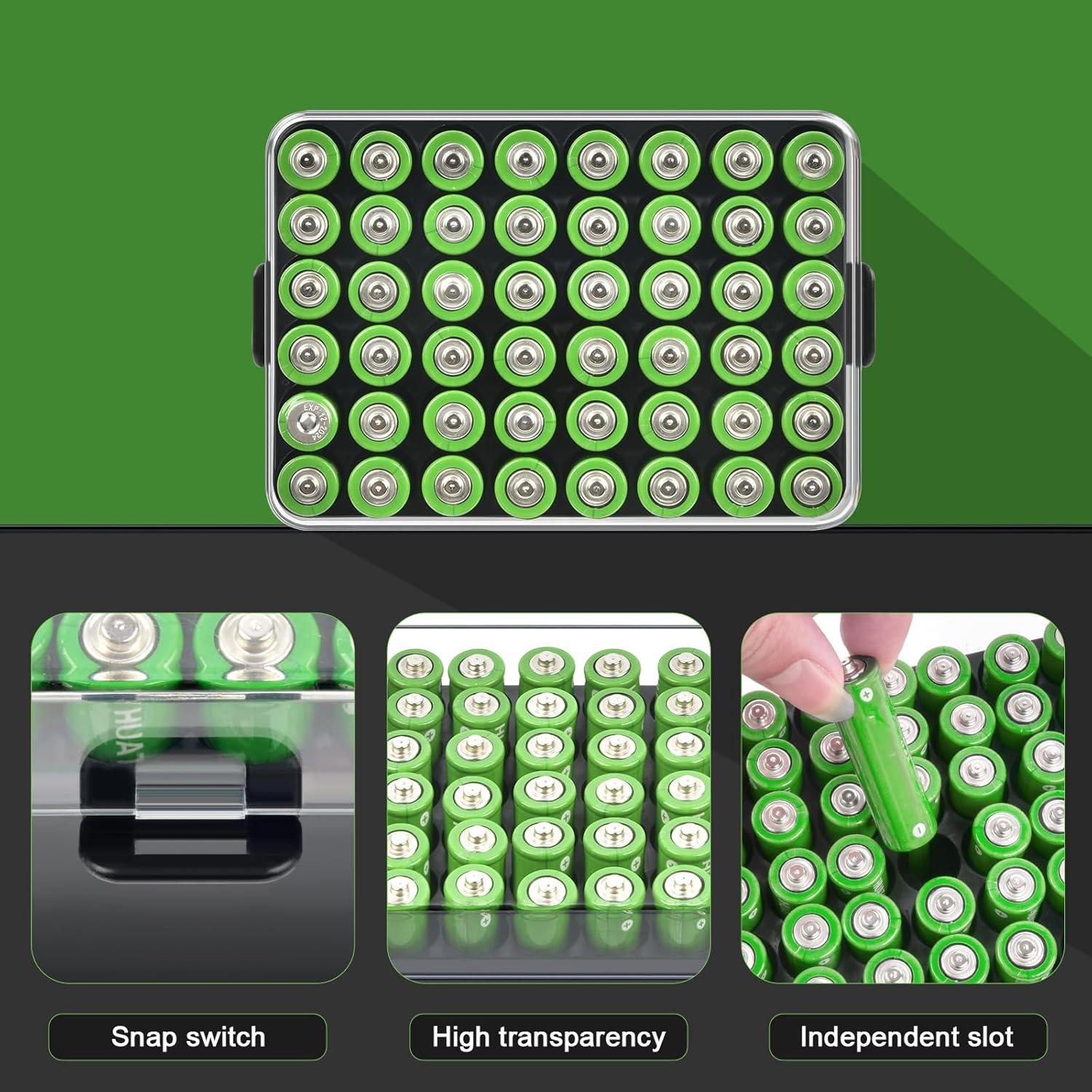 Organizador de Baterías ALCYON para 48 Baterías AA - Negro