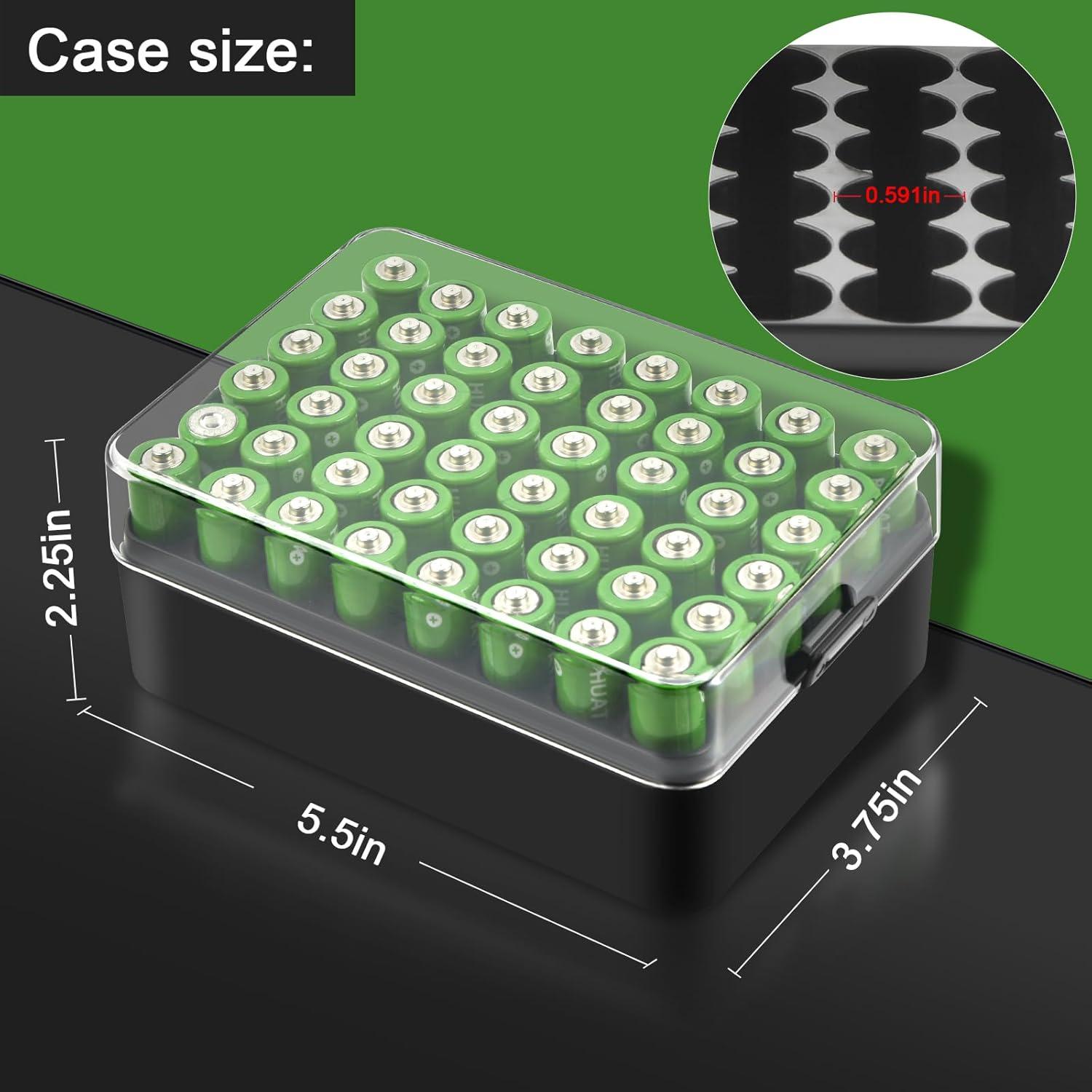 Organizador de Baterías ALCYON para 48 Baterías AA - Negro