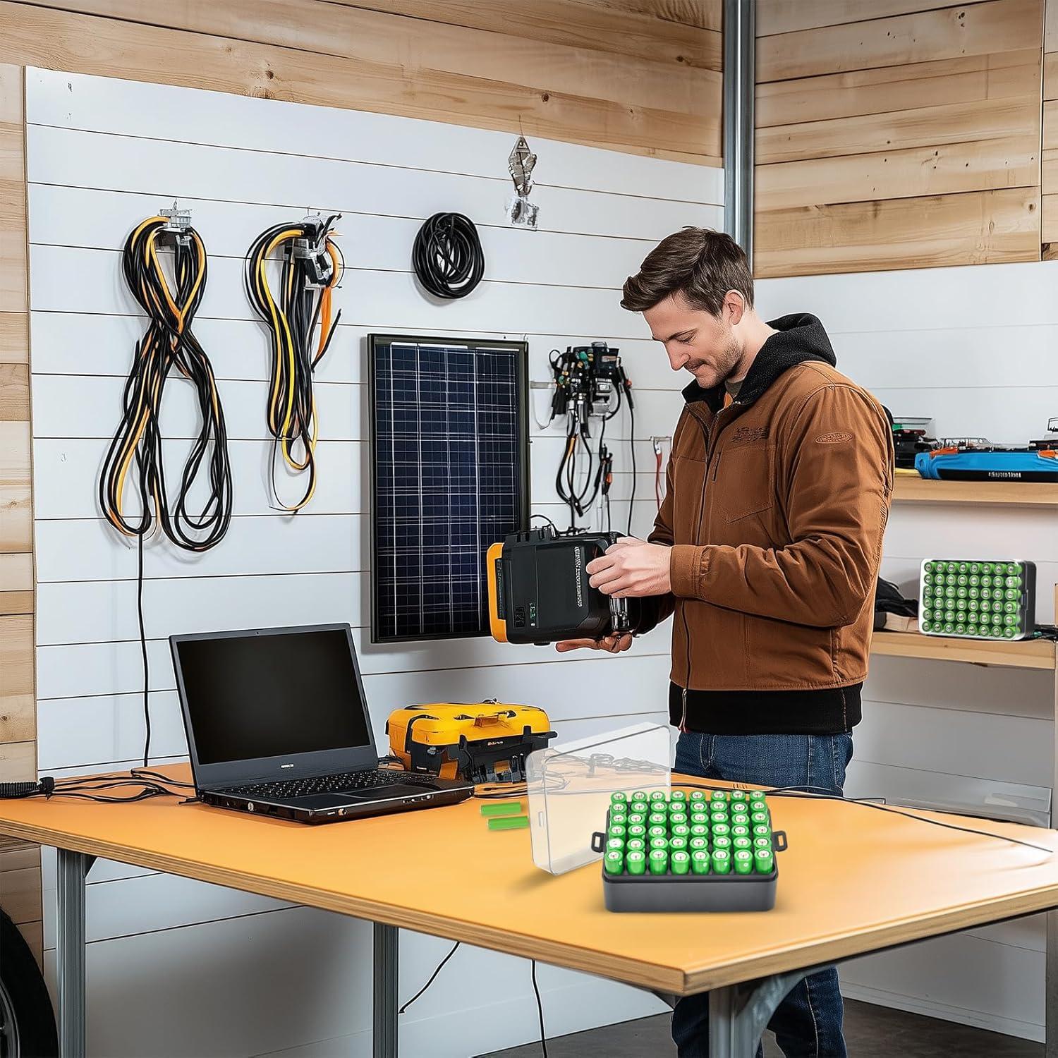 Organizador de Baterías ALCYON para 48 Baterías AA - Negro