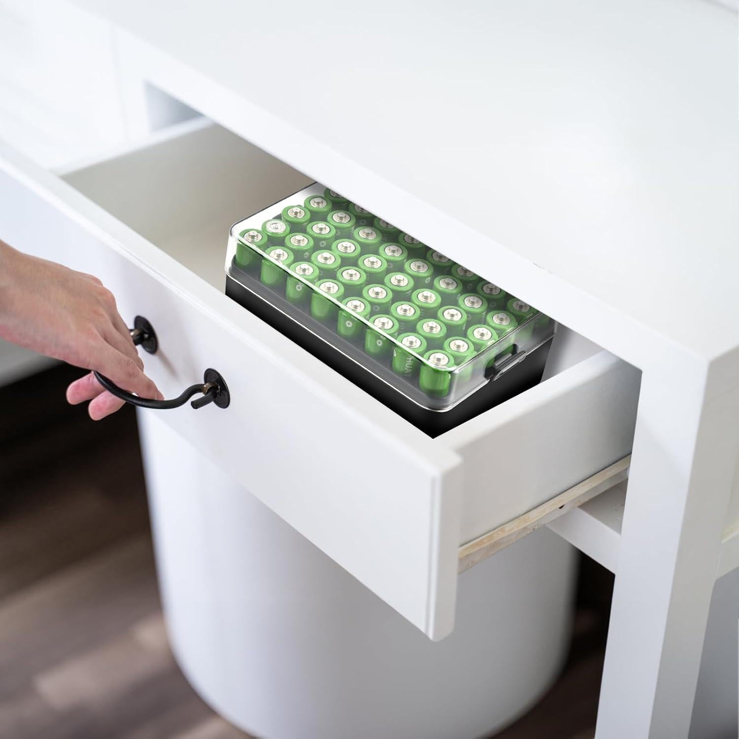 Organizador de Baterías ALCYON para 48 Baterías AA - Negro