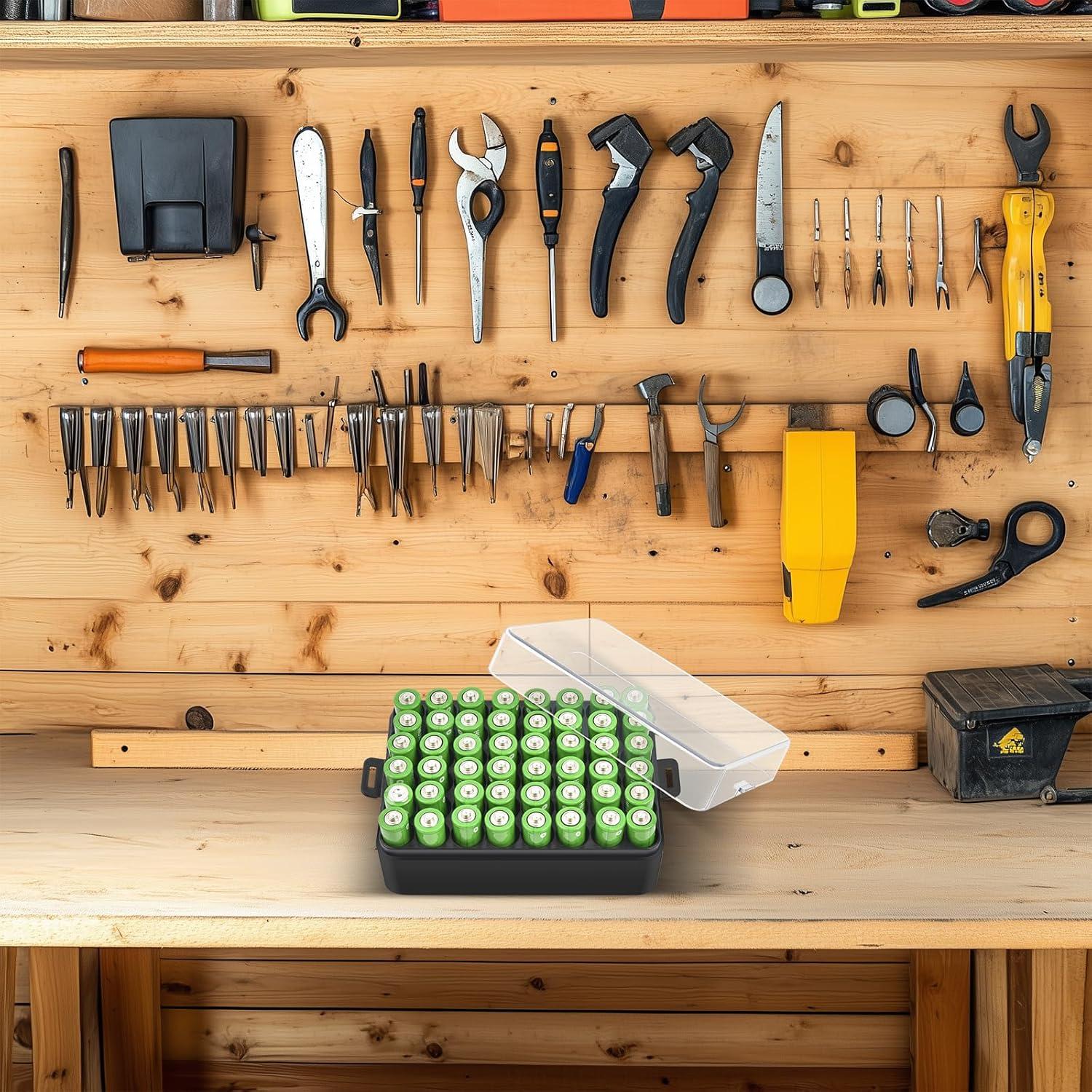 Organizador de Baterías ALCYON para 48 Baterías AA - Negro