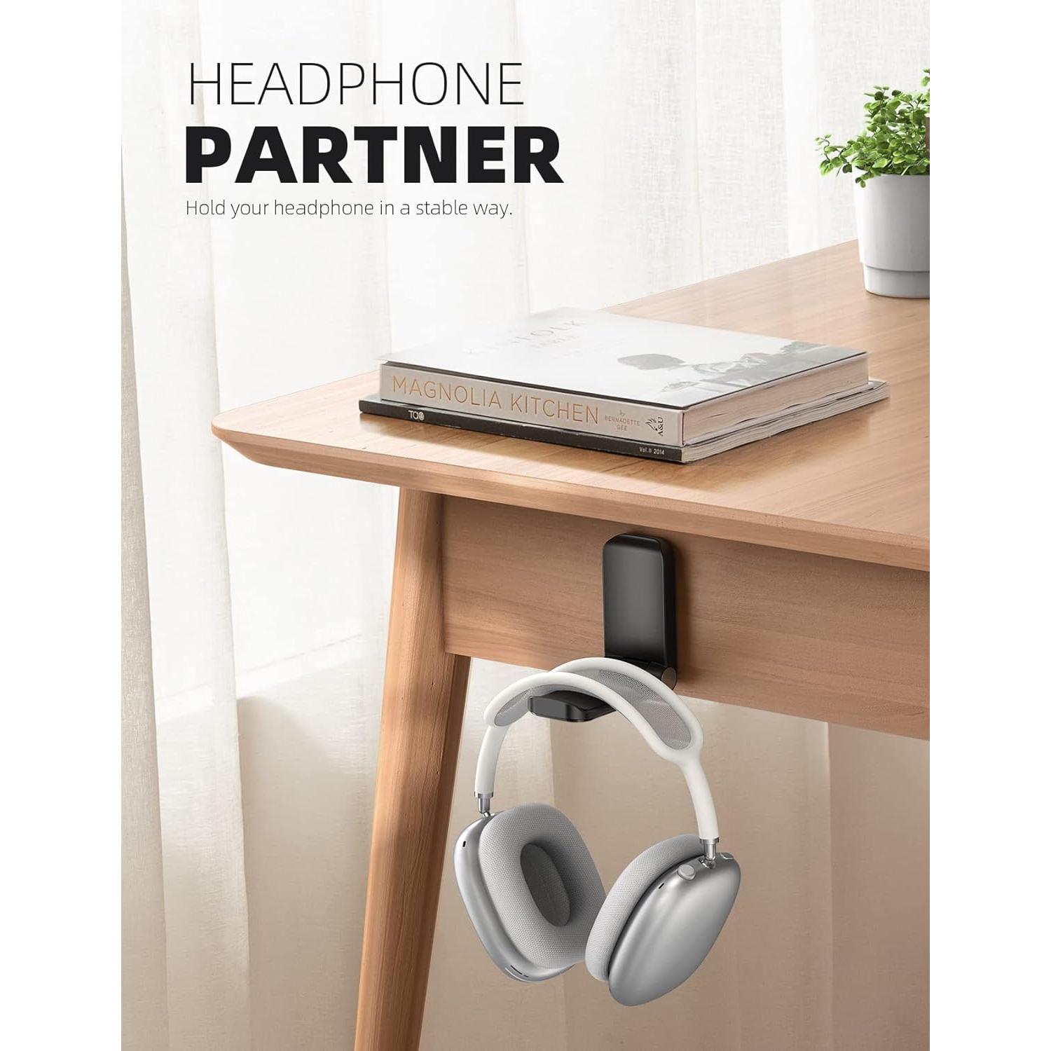 Soporte para Auriculares Lamicall DH02, Gancho Adhesivo Negro