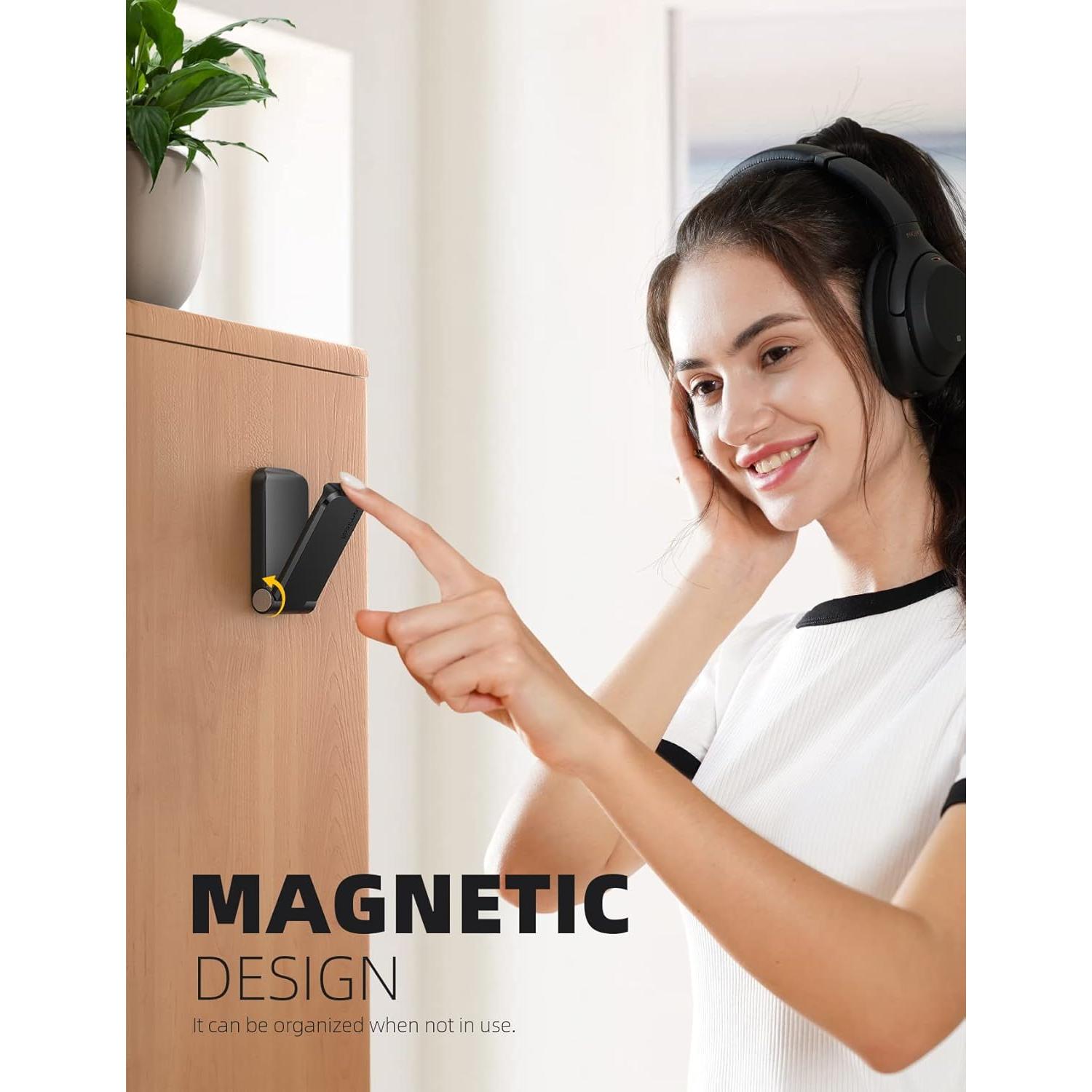 Soporte para Auriculares Lamicall DH02, Gancho Adhesivo Negro