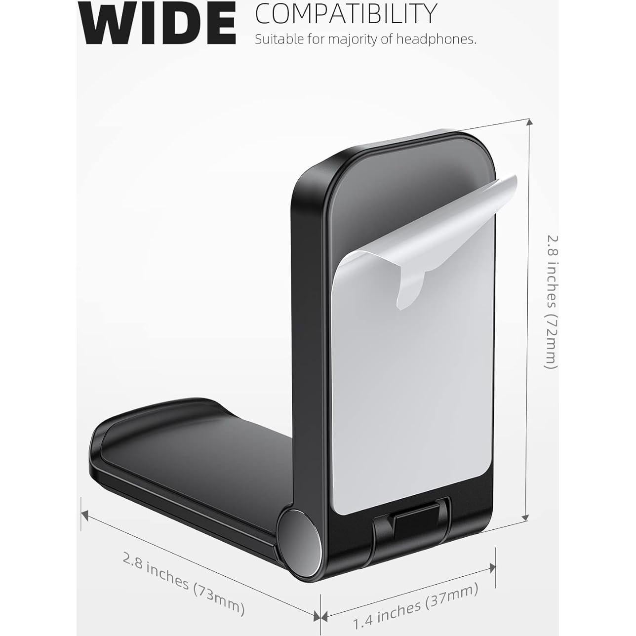 Soporte para Auriculares Lamicall DH02, Gancho Adhesivo Negro