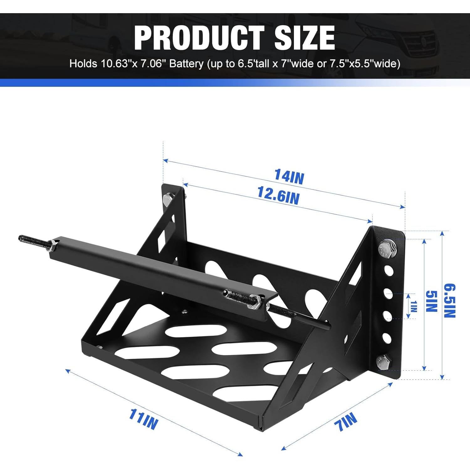 Soporte de Batería Universal MJHMY 36.5x18.4 cm Acero Resistente