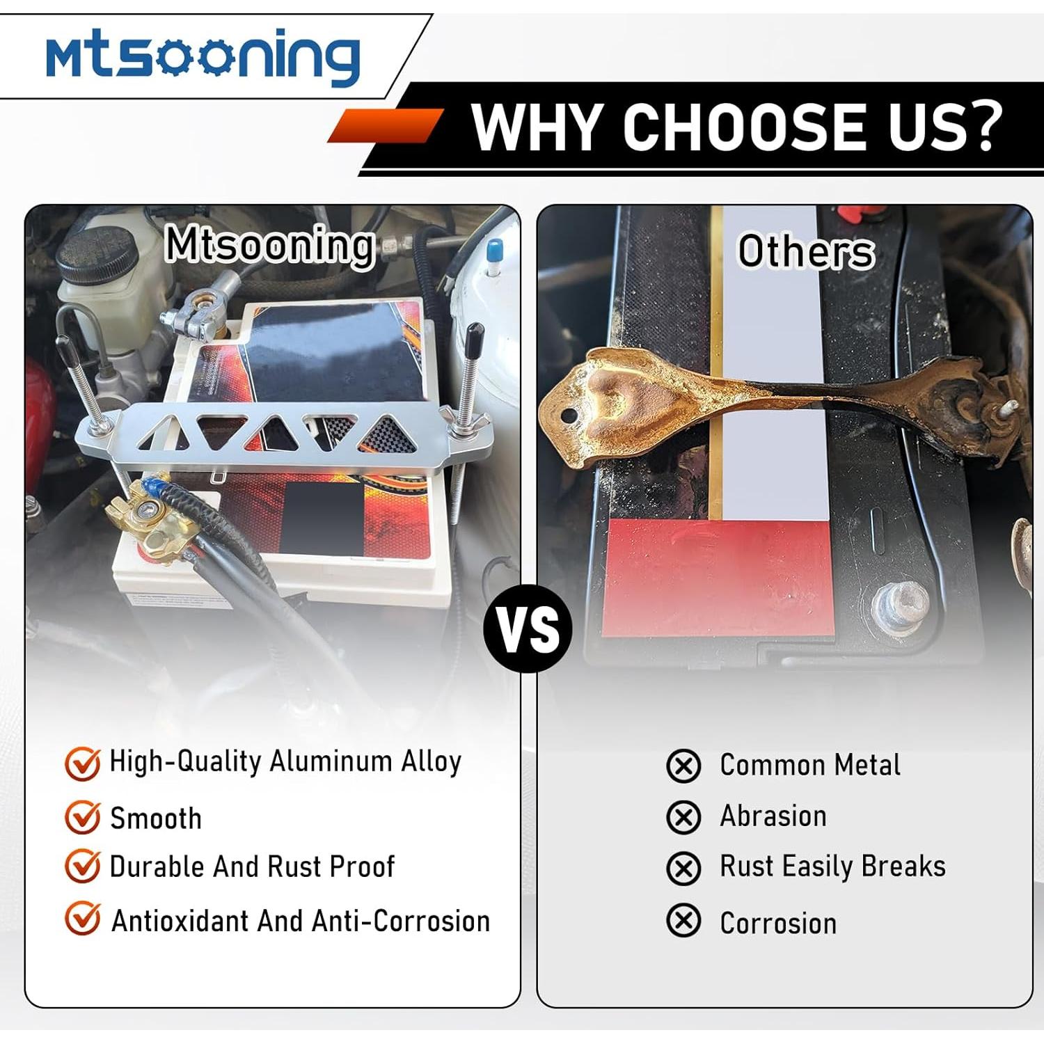 Soporte de Batería Mtsooning Plateado con Ganchos en J 25.4 cm