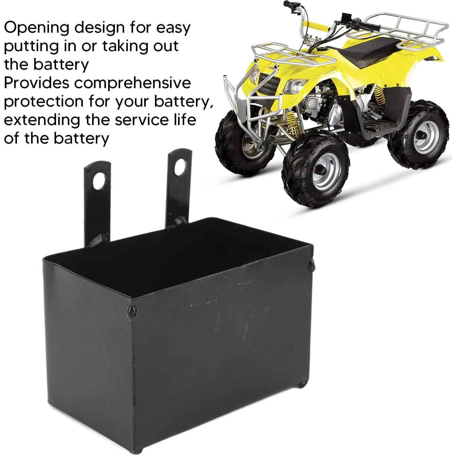Caja de Batería de Motocicleta Diydeg 116x76x72mm Hierro Negro