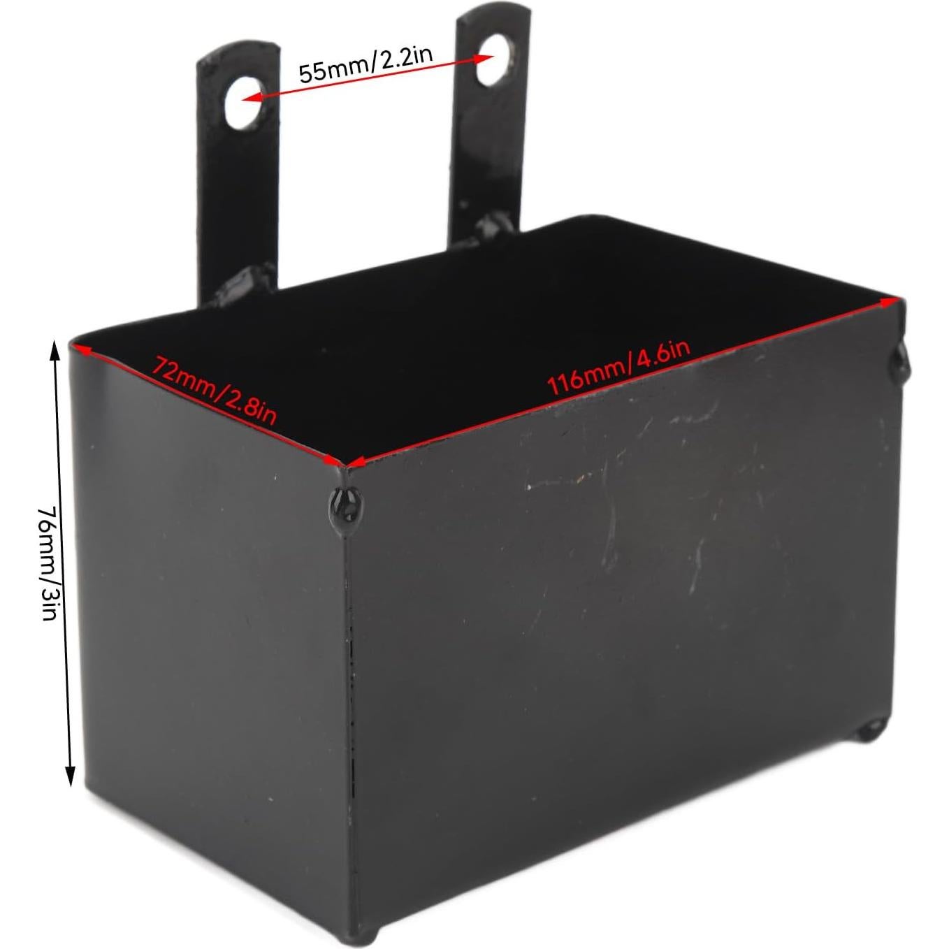 Caja de Batería de Motocicleta Diydeg 116x76x72mm Hierro Negro
