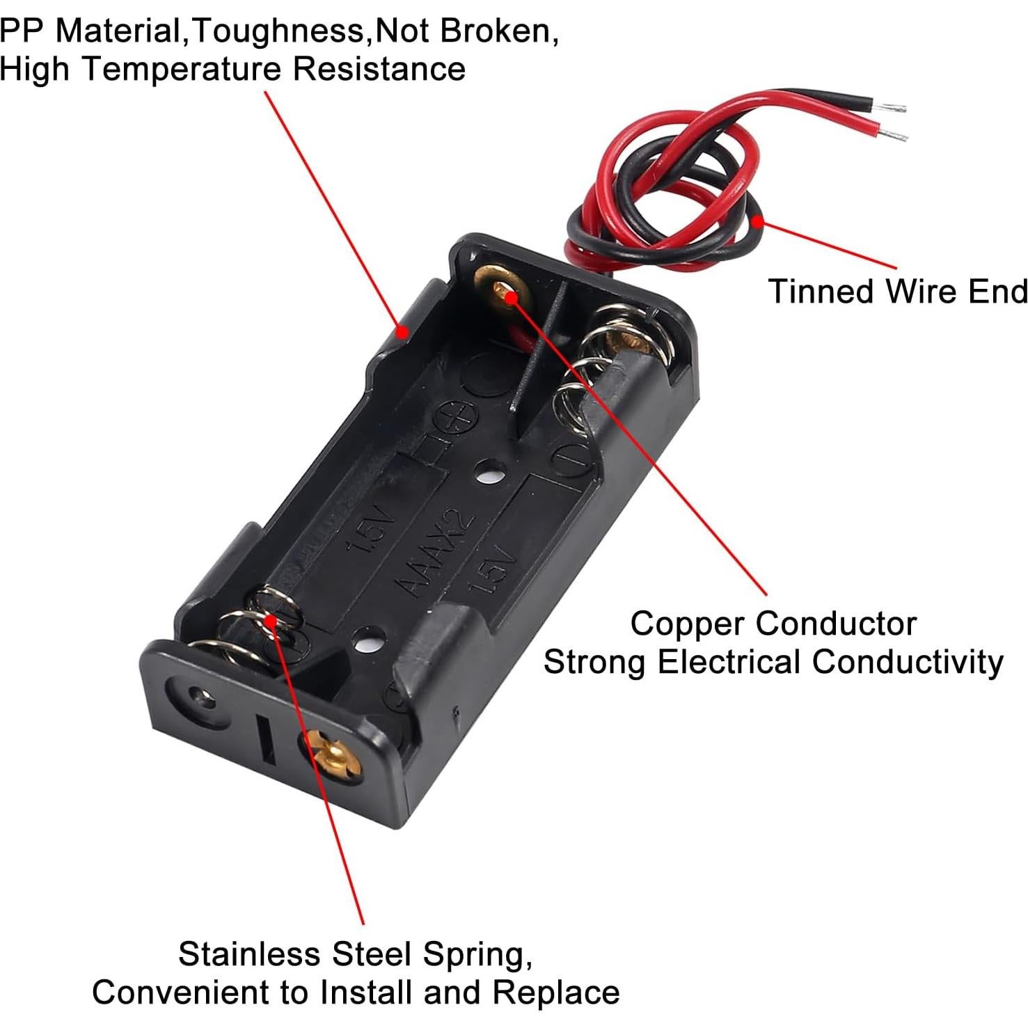 Soporte de Batería AAA DIANN 10pcs con Cables 3V