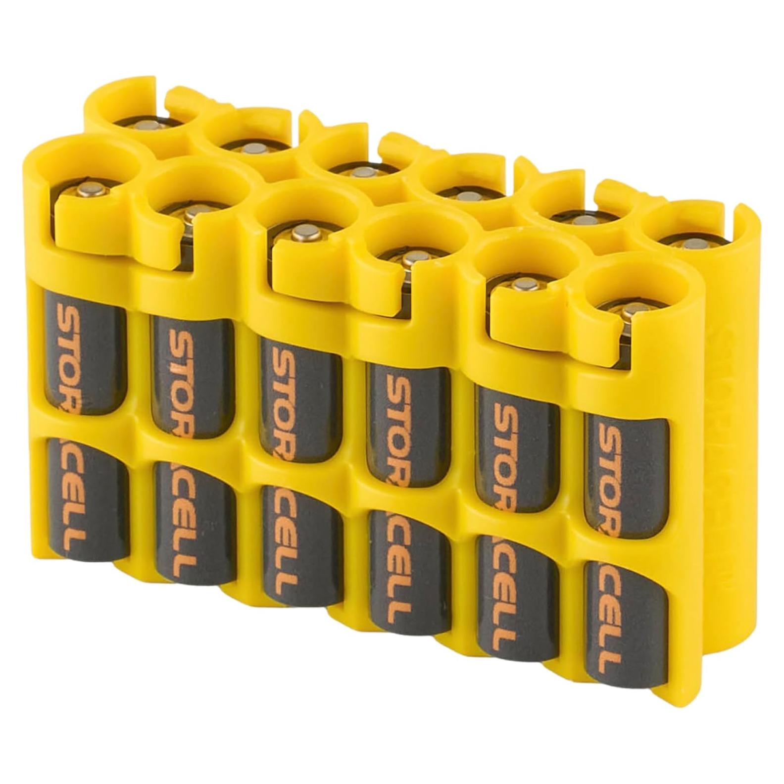 Caddy de Almacenamiento de Baterías AAA Storacell Amarillo 12 Unidades