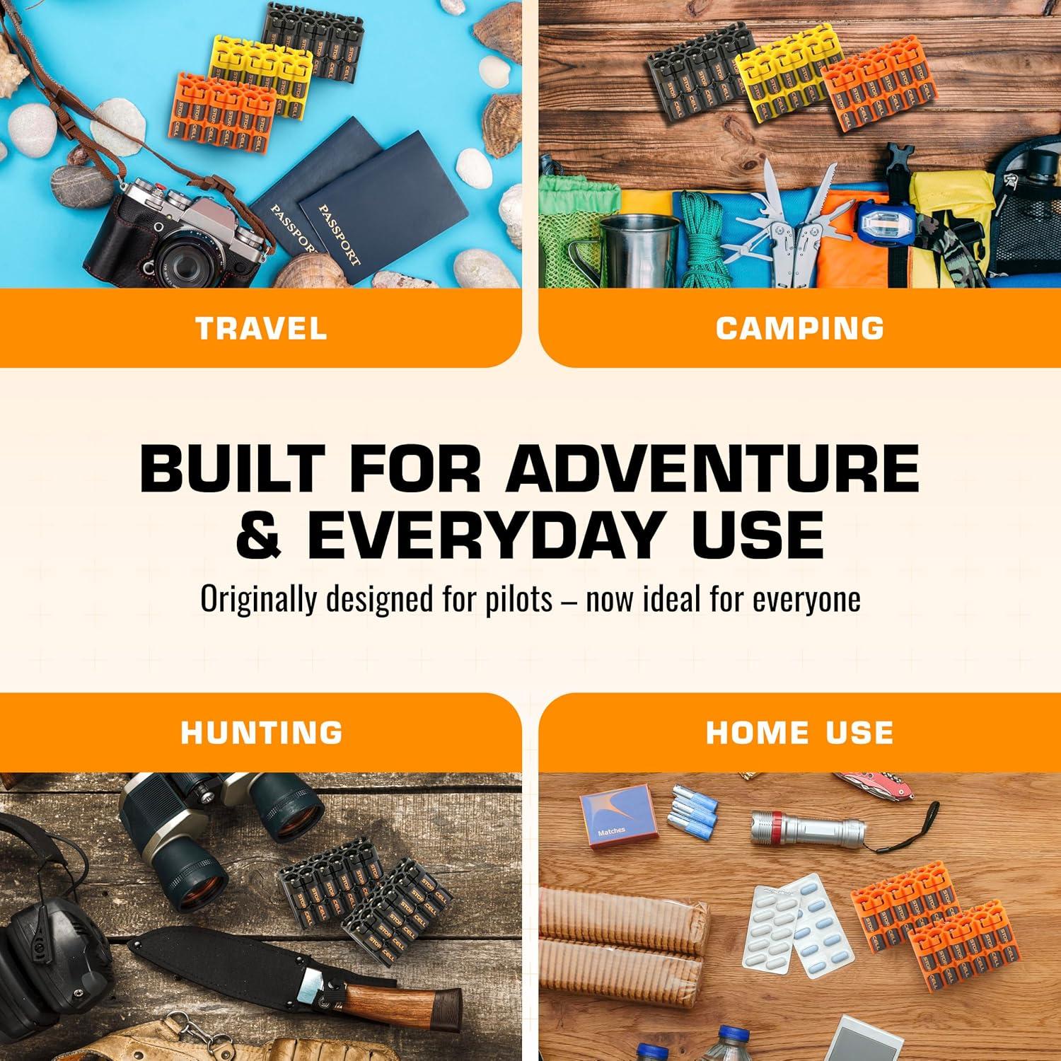 Caddy de Almacenamiento de Baterías AAA Storacell Amarillo 12 Unidades