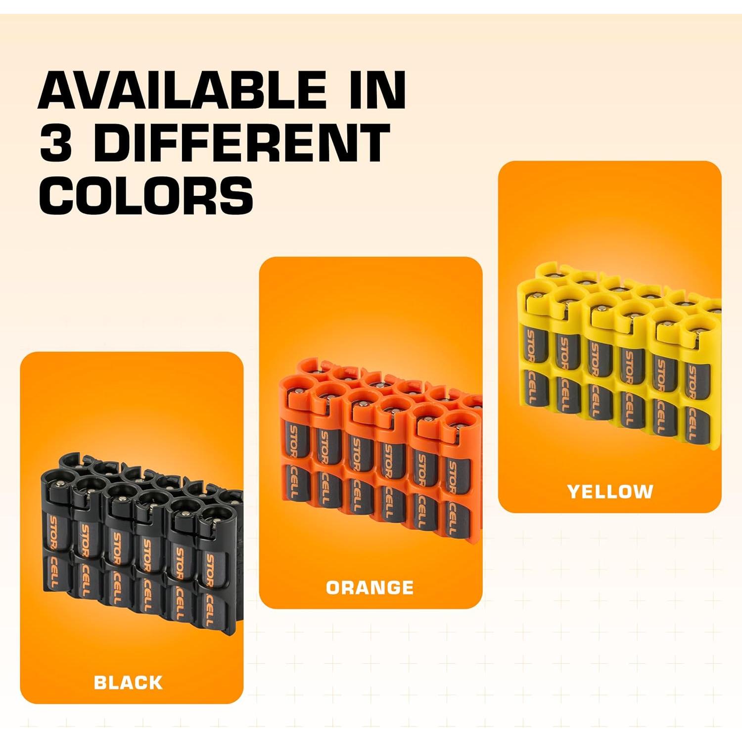 Caddy de Almacenamiento de Baterías AAA Storacell Amarillo 12 Unidades