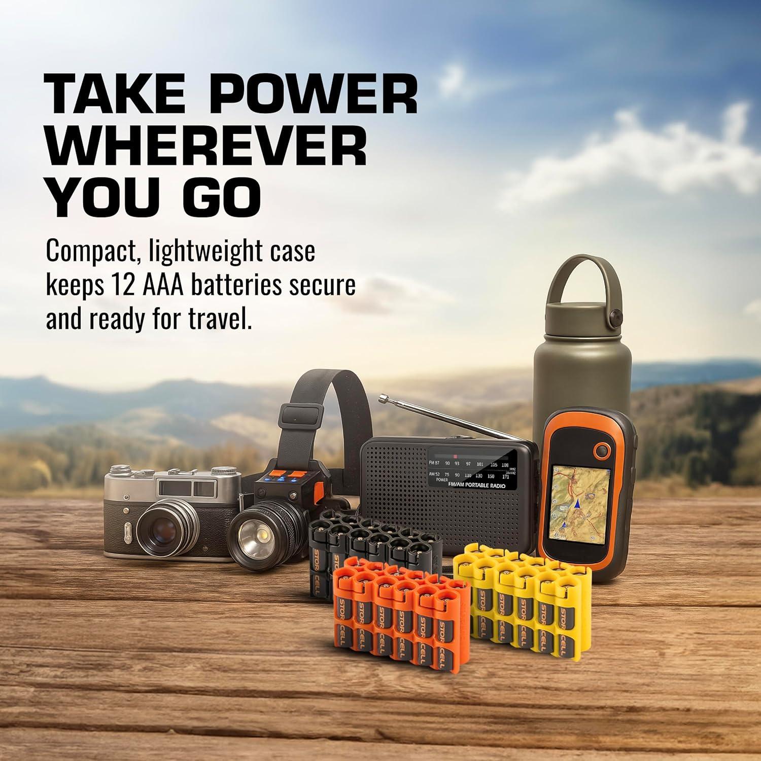 Caddy de Almacenamiento de Baterías AAA Storacell Amarillo 12 Unidades