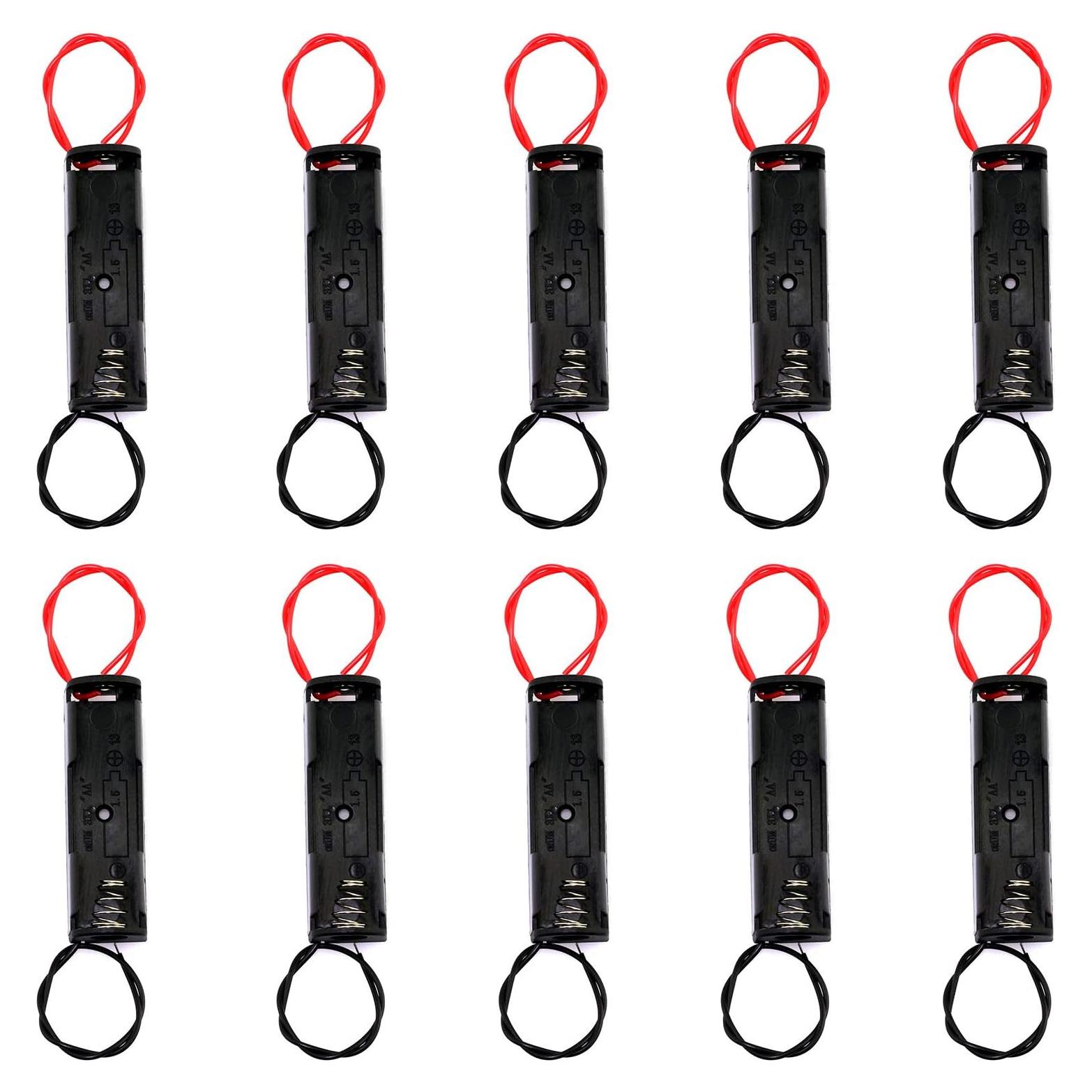 Soporte de Batería AA E-excepcional 10 PCS 1.5V Negro