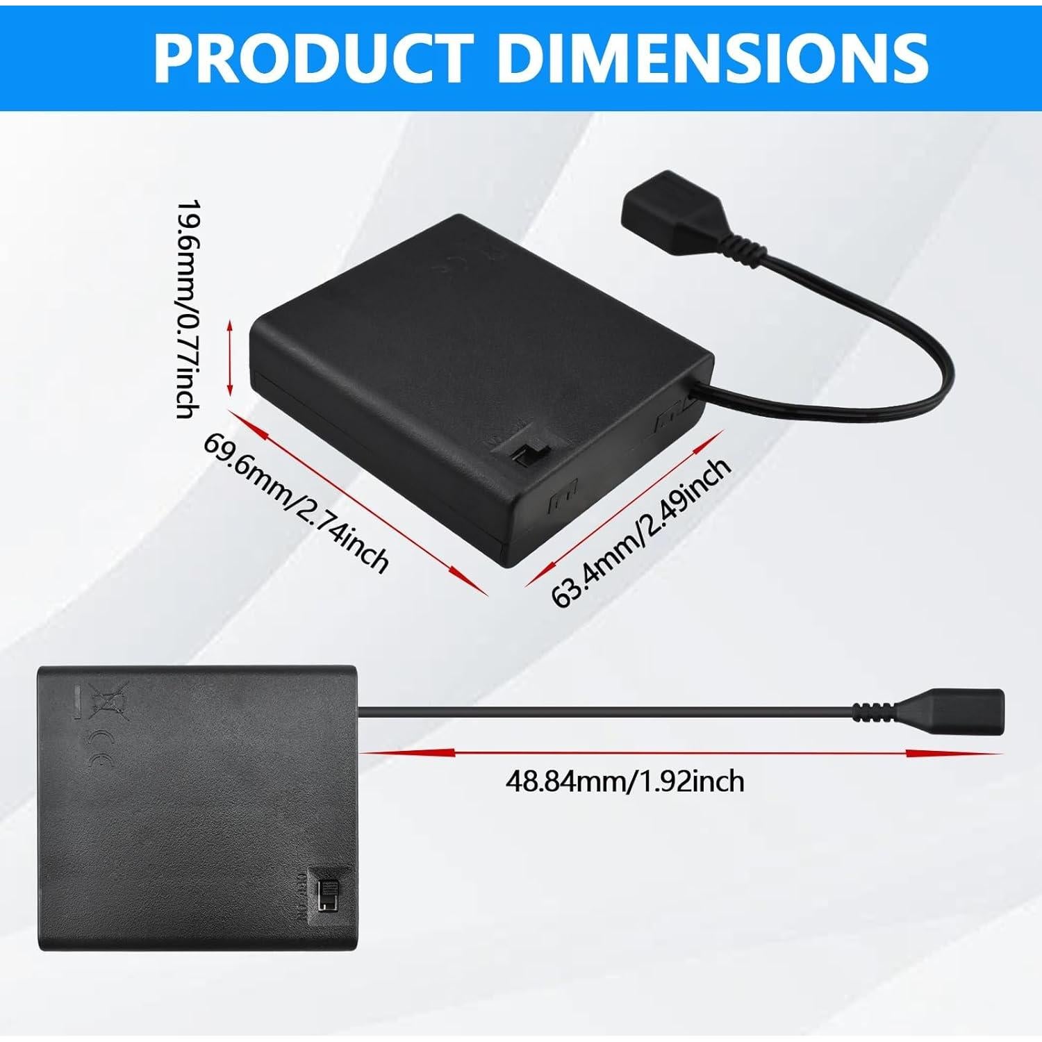Soporte de Batería AA 4x1.5V SDTC Tech con USB y Interruptor