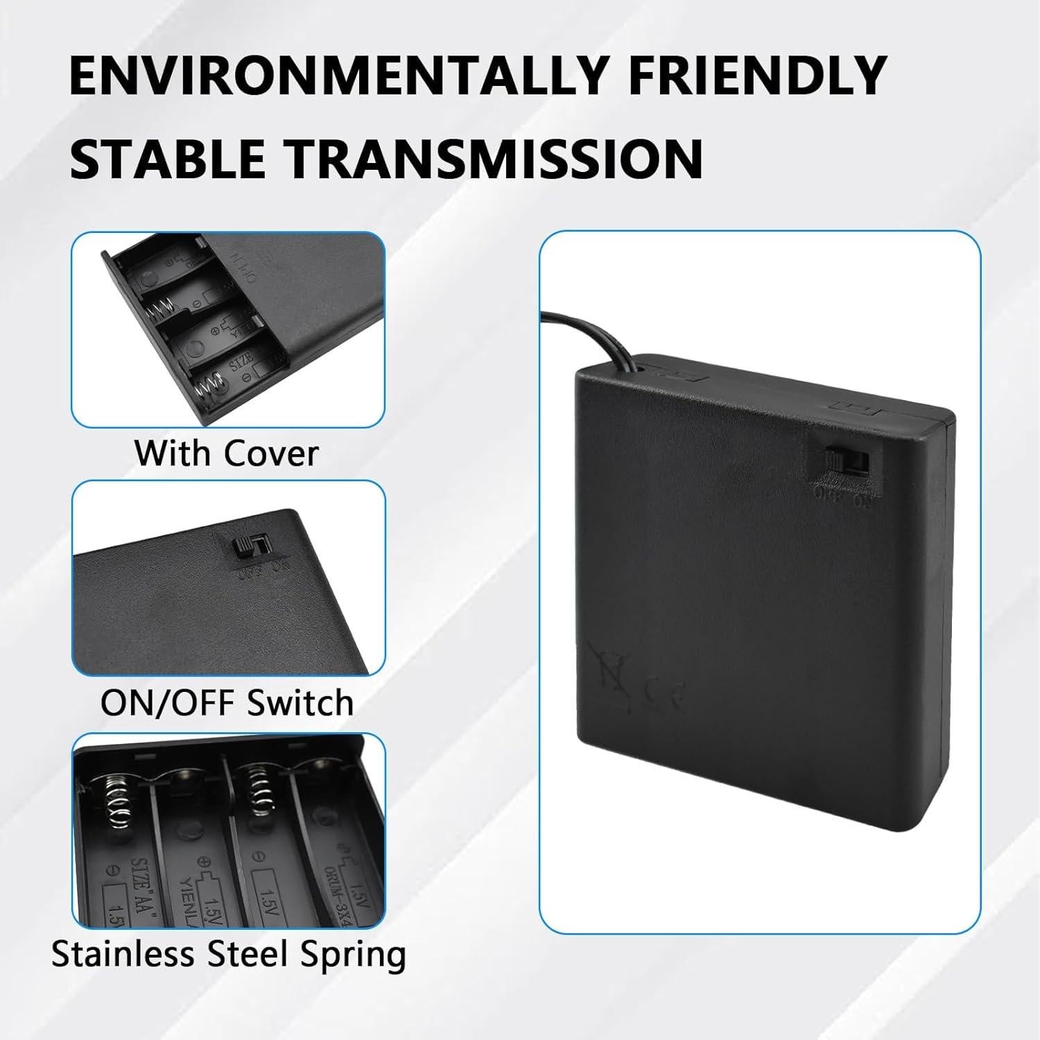 Soporte de Batería AA 4x1.5V SDTC Tech con USB y Interruptor